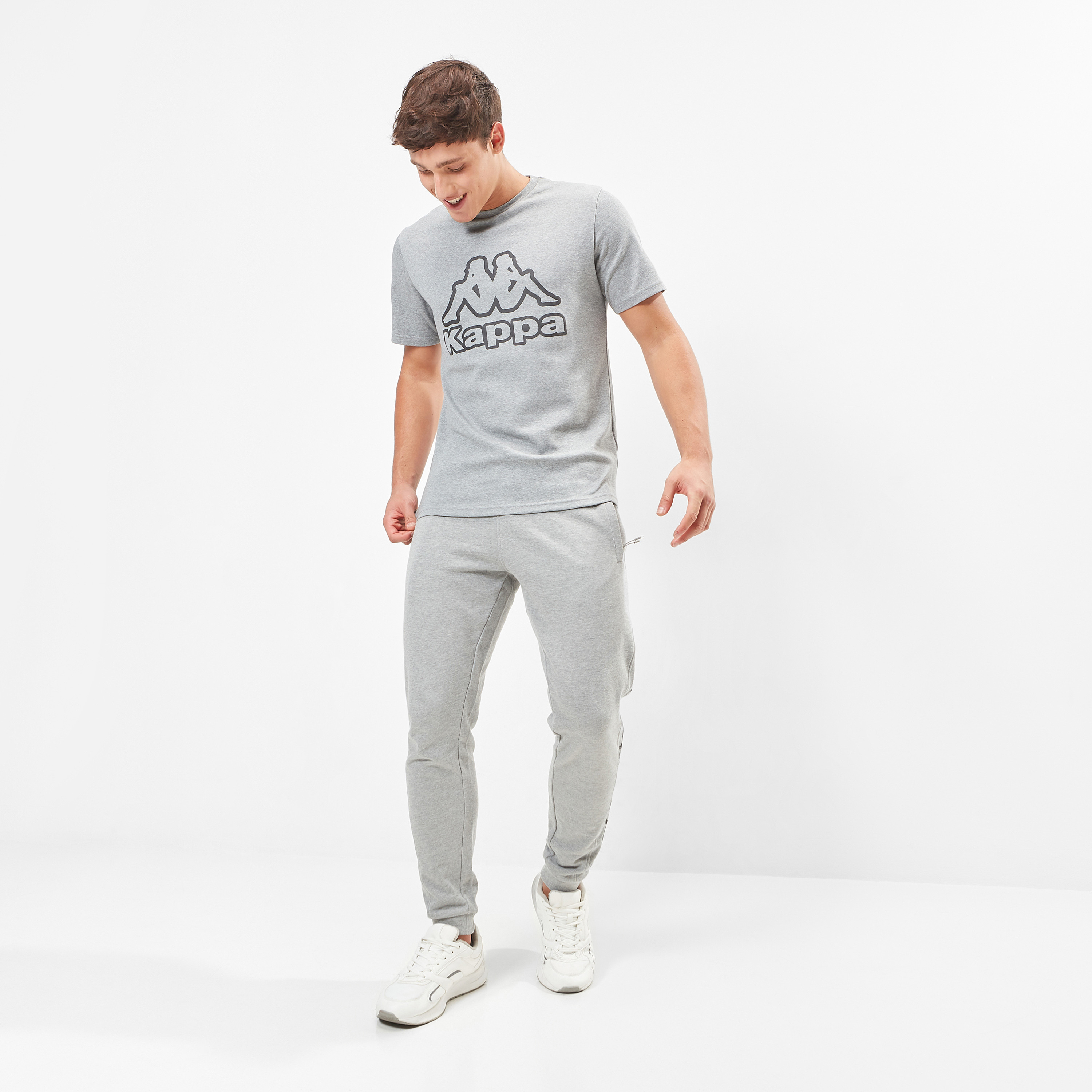 Kappa Logo Print Jog Pants with Drawstring Closure and Pockets-men-clothing-sportswearandactivewear-tracksuits-image-2