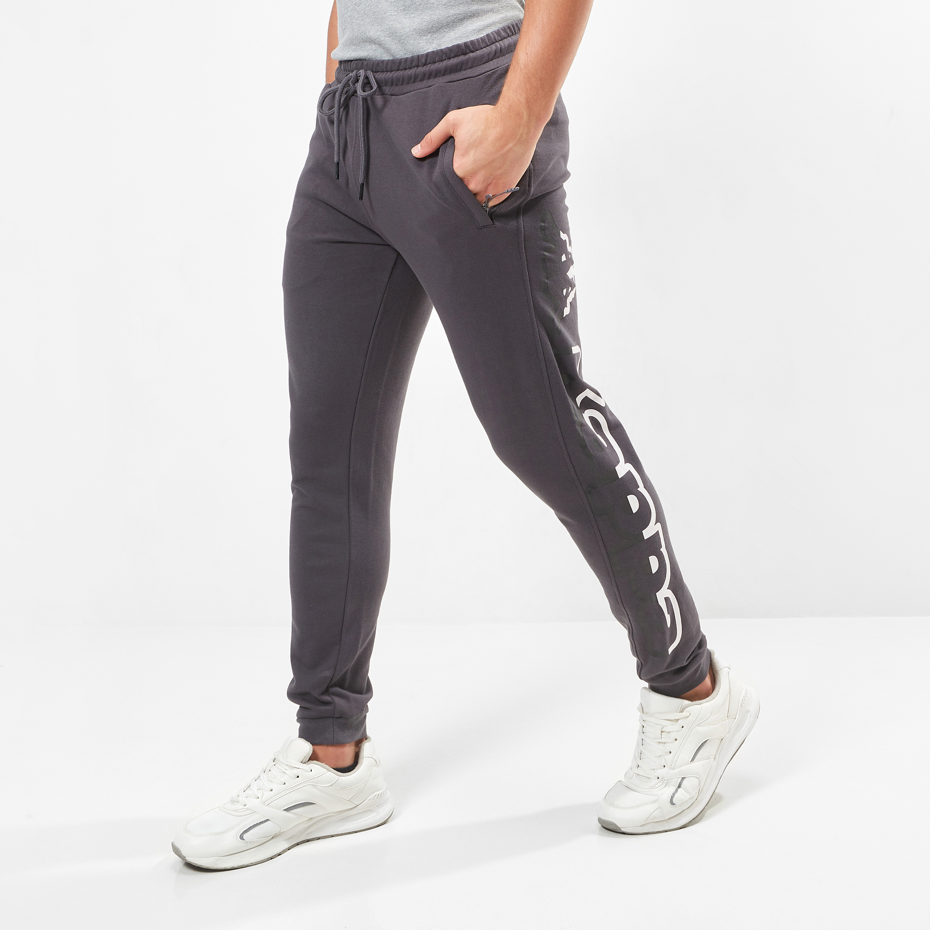 Kappa Logo Print Jog Pants with Drawstring Closure and Pockets-men-clothing-sportswearandactivewear-tracksuits-image-5