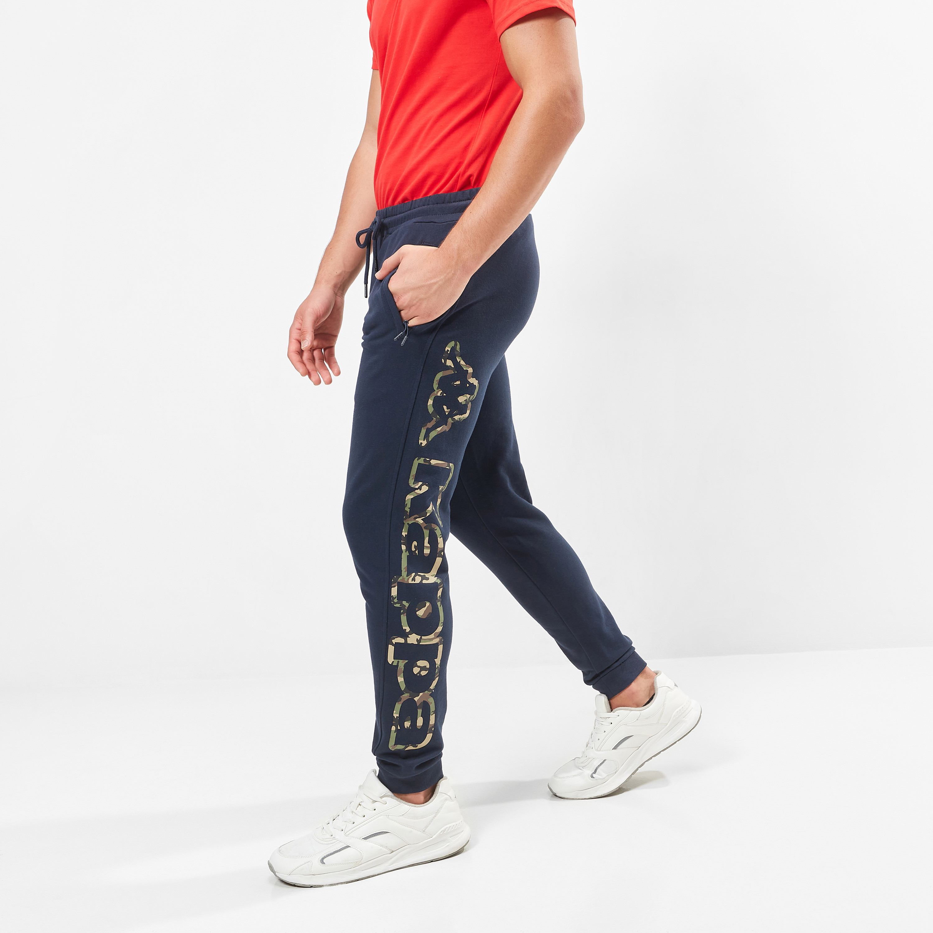Kappa Logo Print Jog Pants with Drawstring Closure and Pockets-men-clothing-sportswearandactivewear-tracksuits-image-11