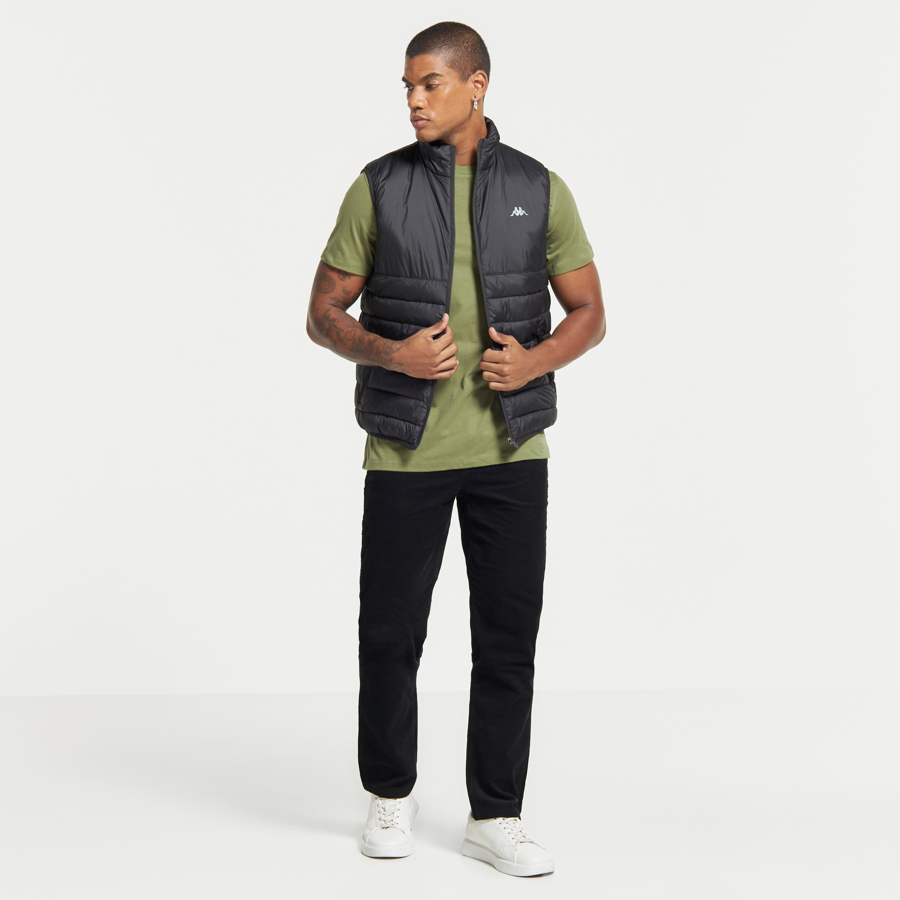 Kappa Solid Sleeveless Puffer Jacket with Pockets-men-clothing-jacketsandblazers-jackets-image-2