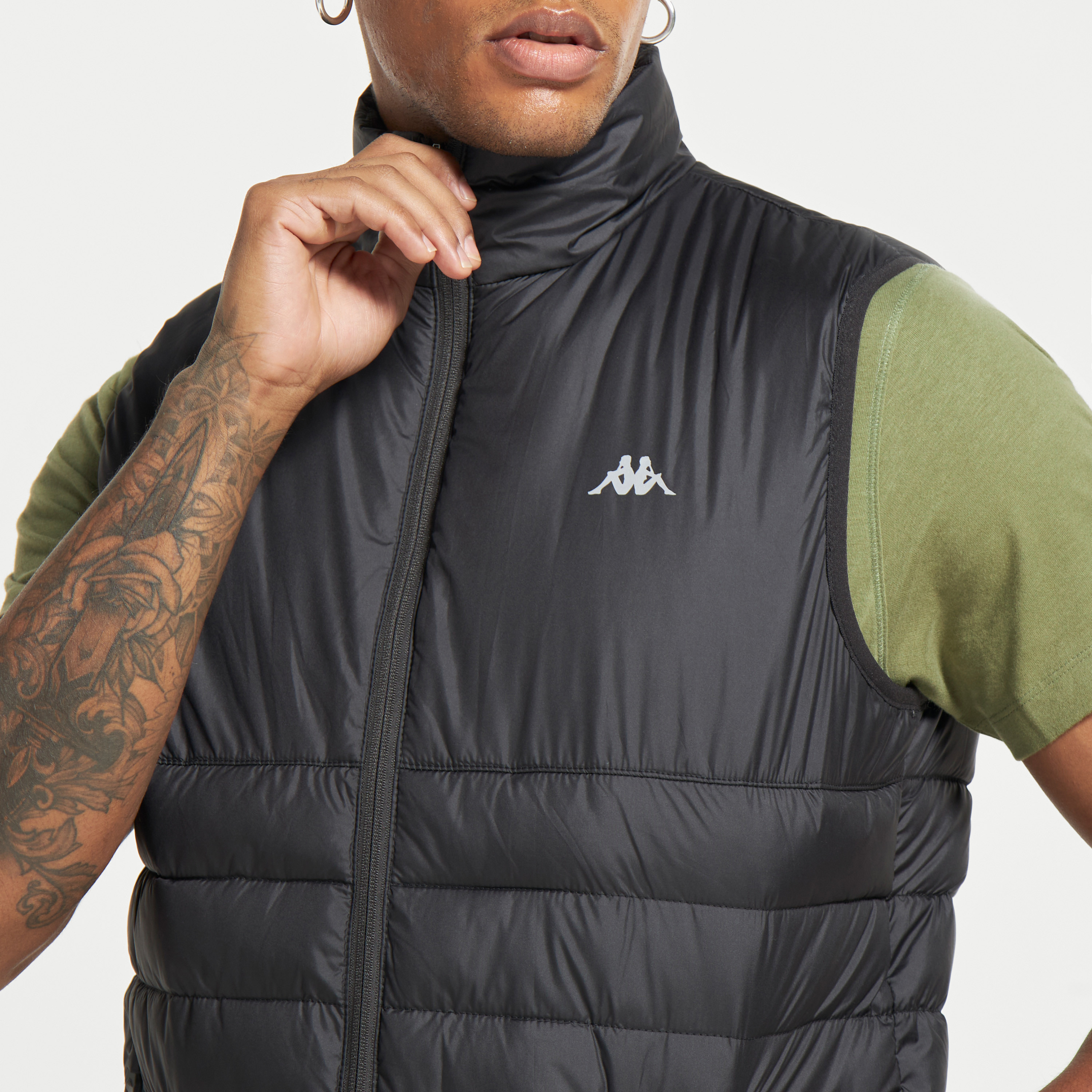 Kappa Solid Sleeveless Puffer Jacket with Pockets-men-clothing-jacketsandblazers-jackets-image-4