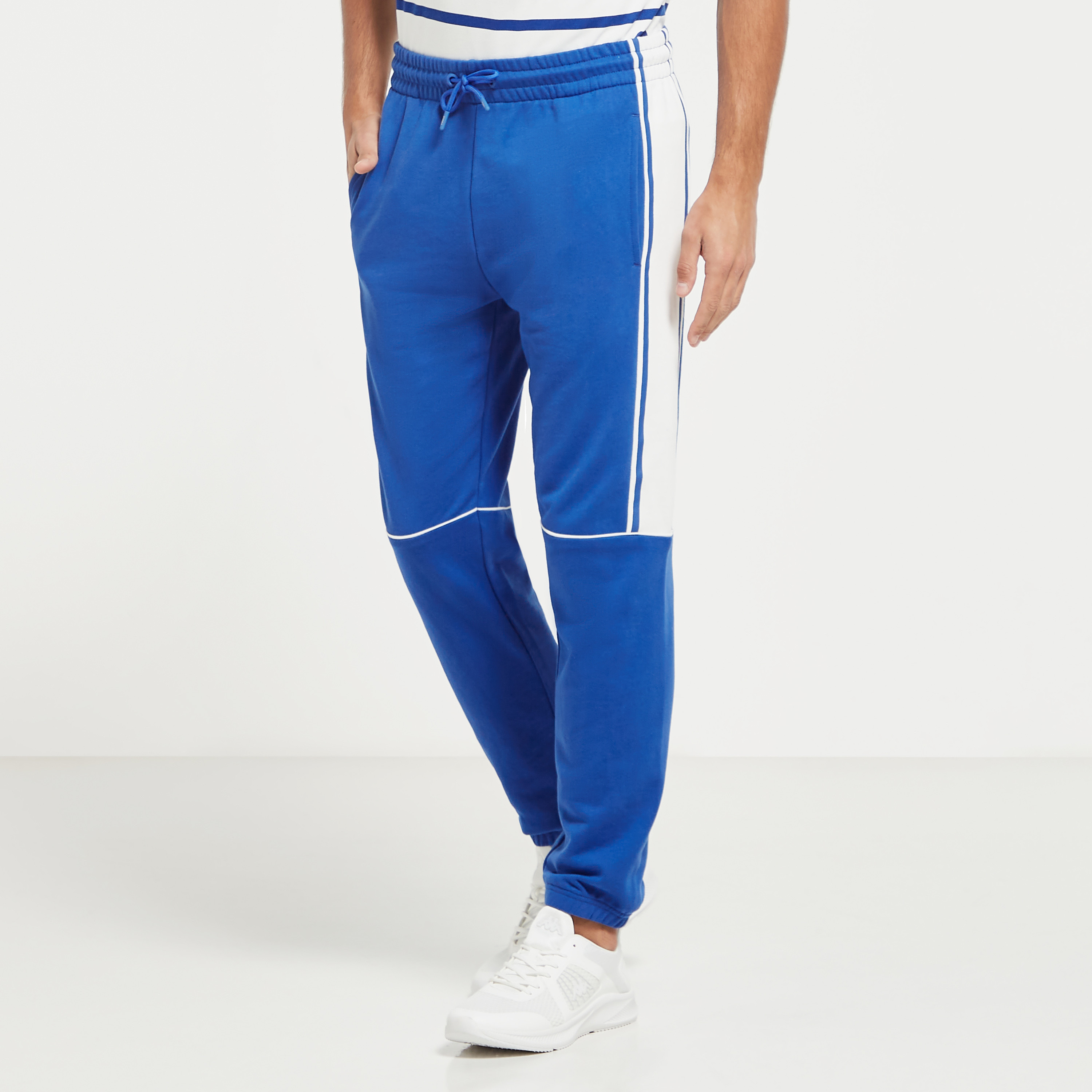 Buy Men s Kappa Colourblock Joggers with Drawstring Closure and