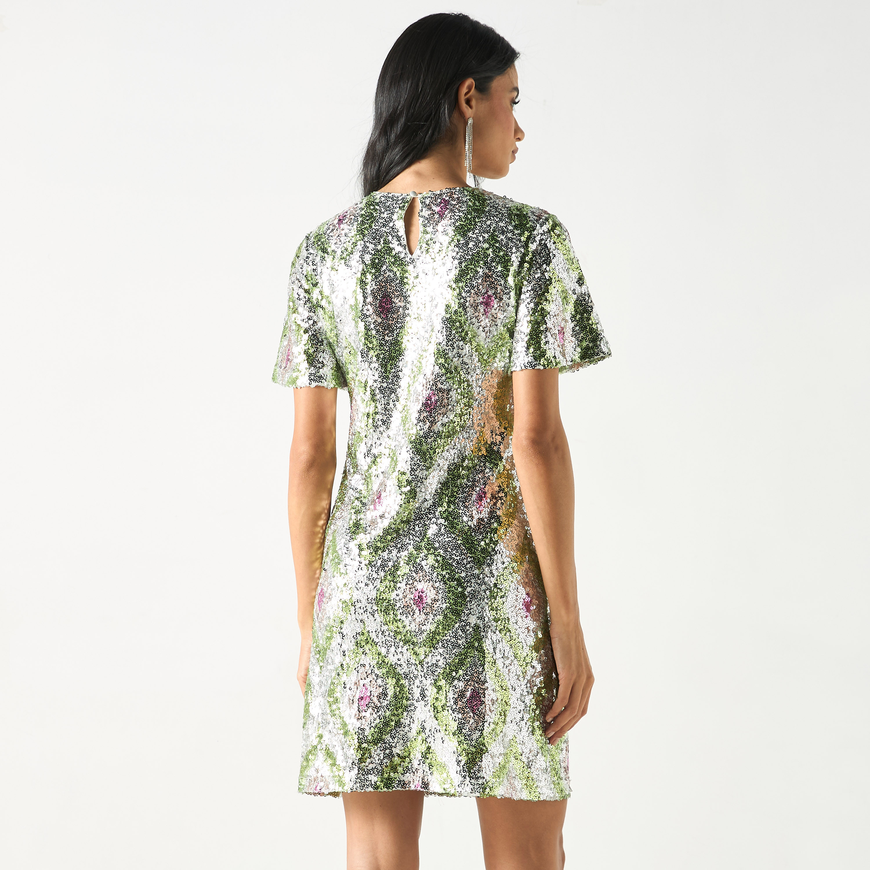 فستان واسع مزين بالترتر بأكمام قصيرة-women-clothing-dresses-image-3