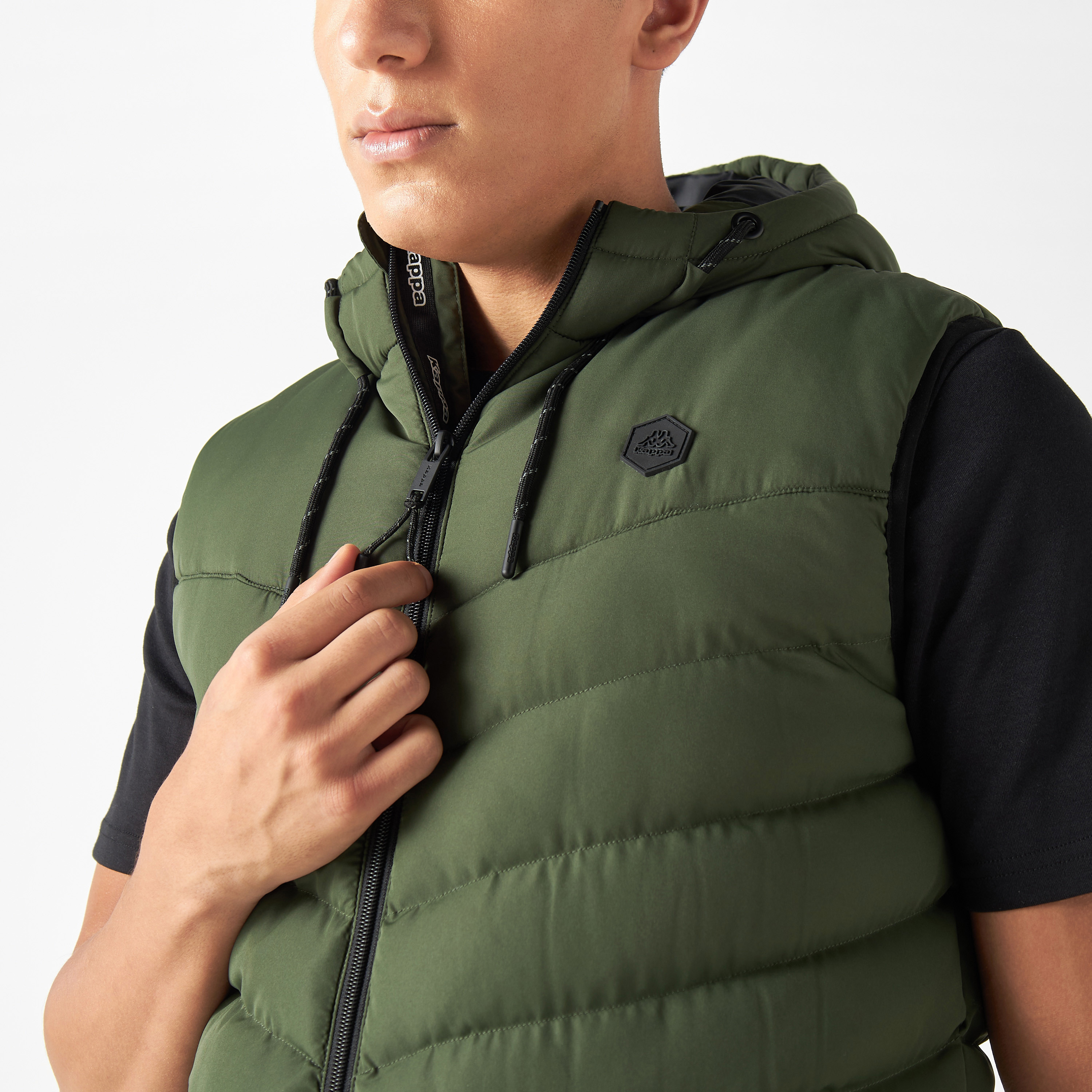 Shop Kappa Quilted Zip Through Sleeveless Puffer Jacket with