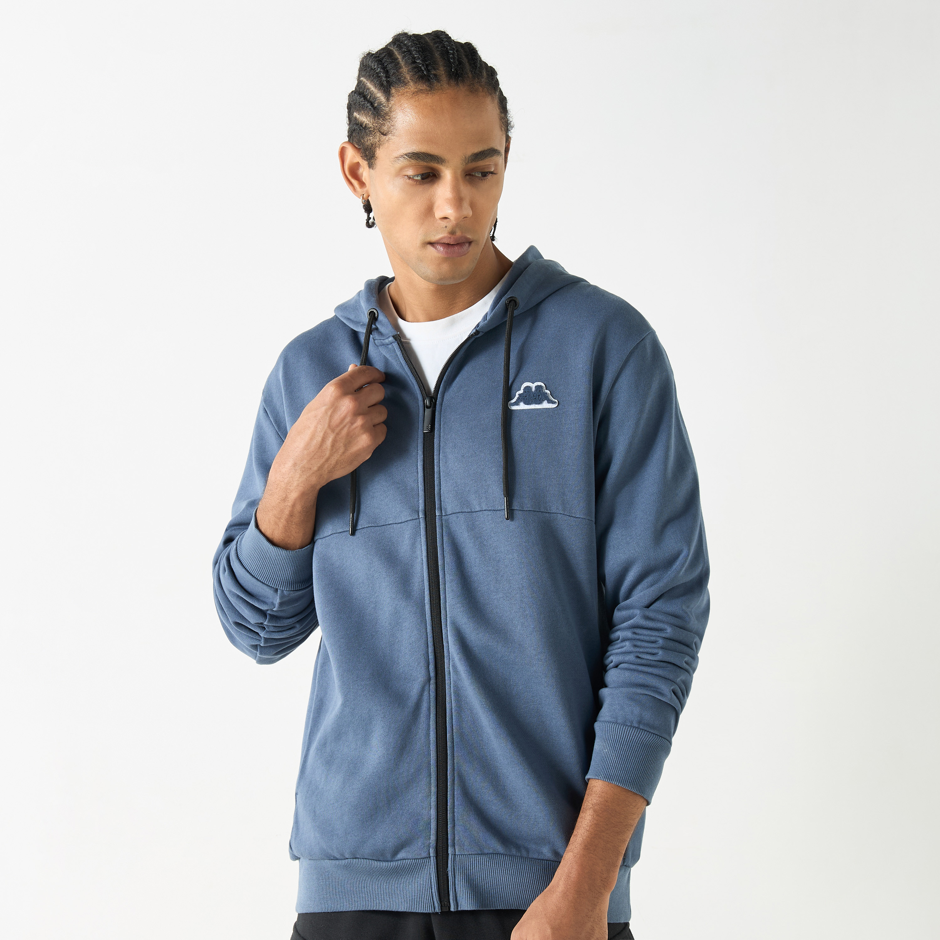 Buy Kappa Zip Through Hoodie with Long Sleeves and Pockets Splash Kuwait