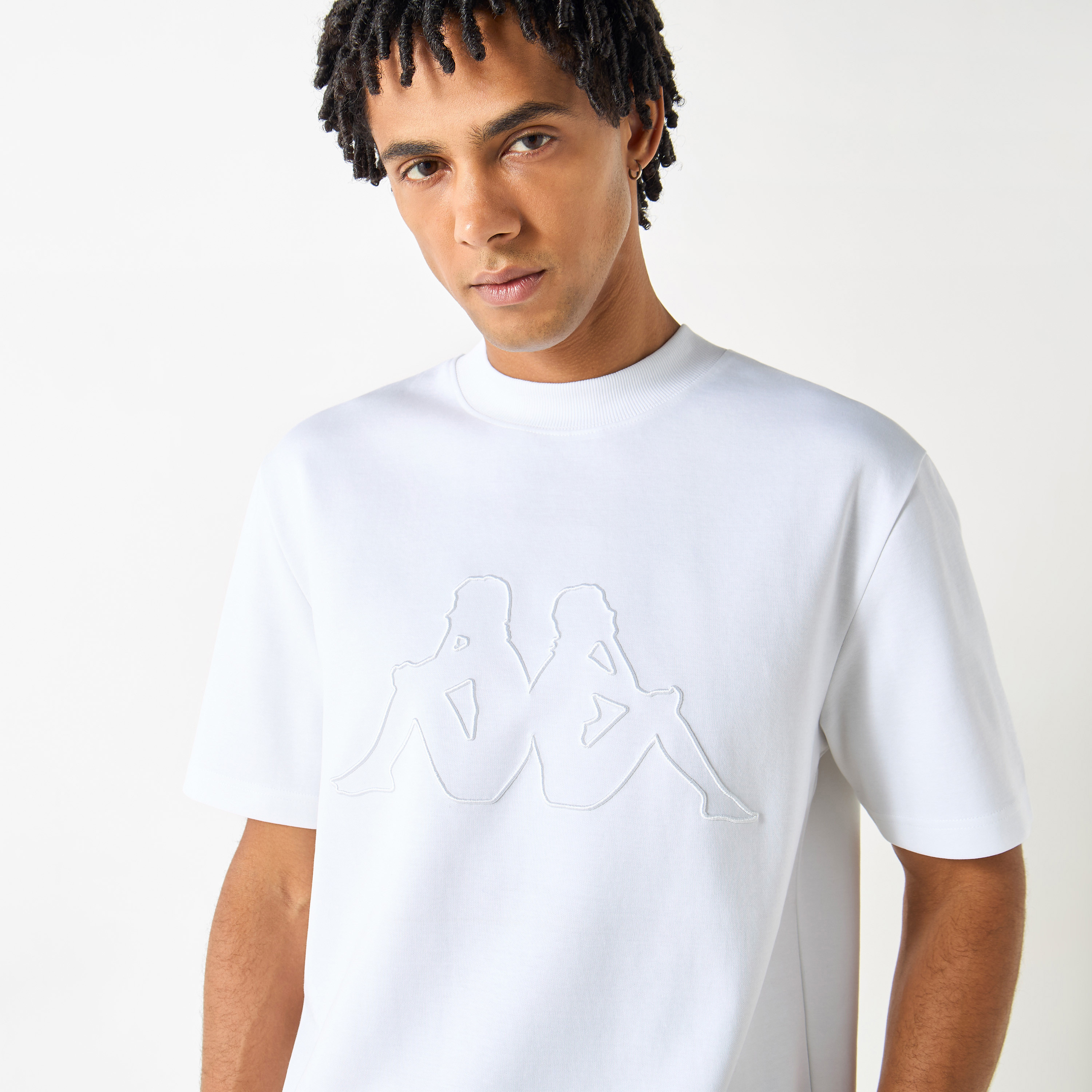 Buy Kappa Logo Embroidered T-shirt with Short Sleeves | Splash UAE