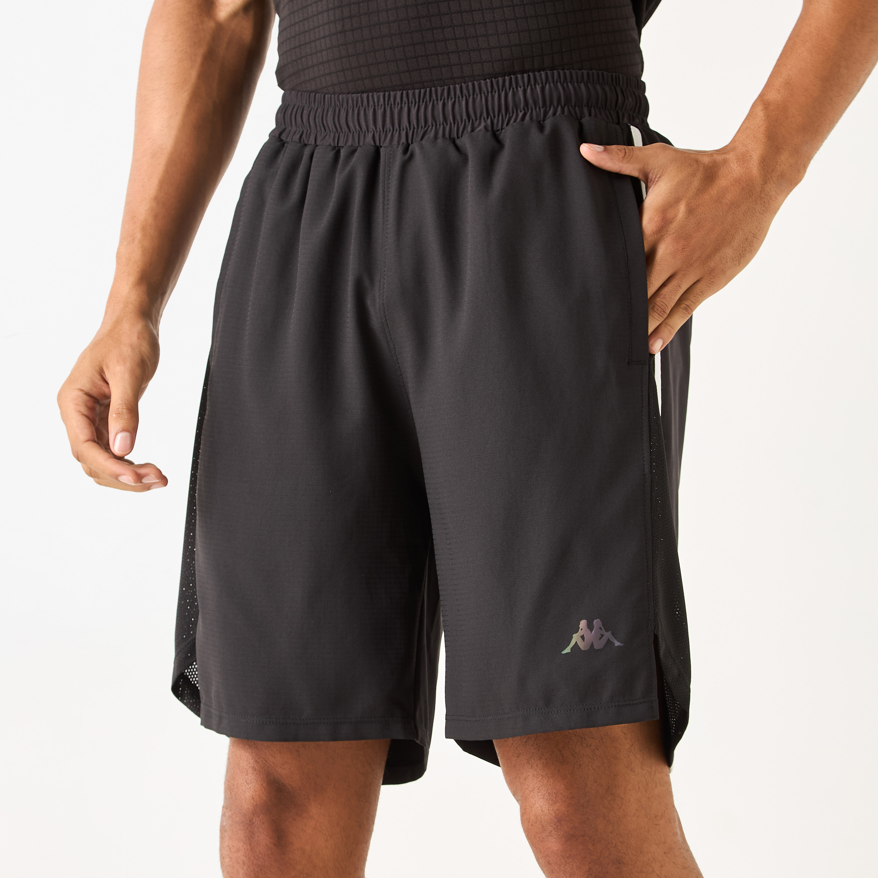 Kappa Logo Detail Shorts with Elasticated Waistband and Pockets-men-clothing-bottoms-shorts-image-1