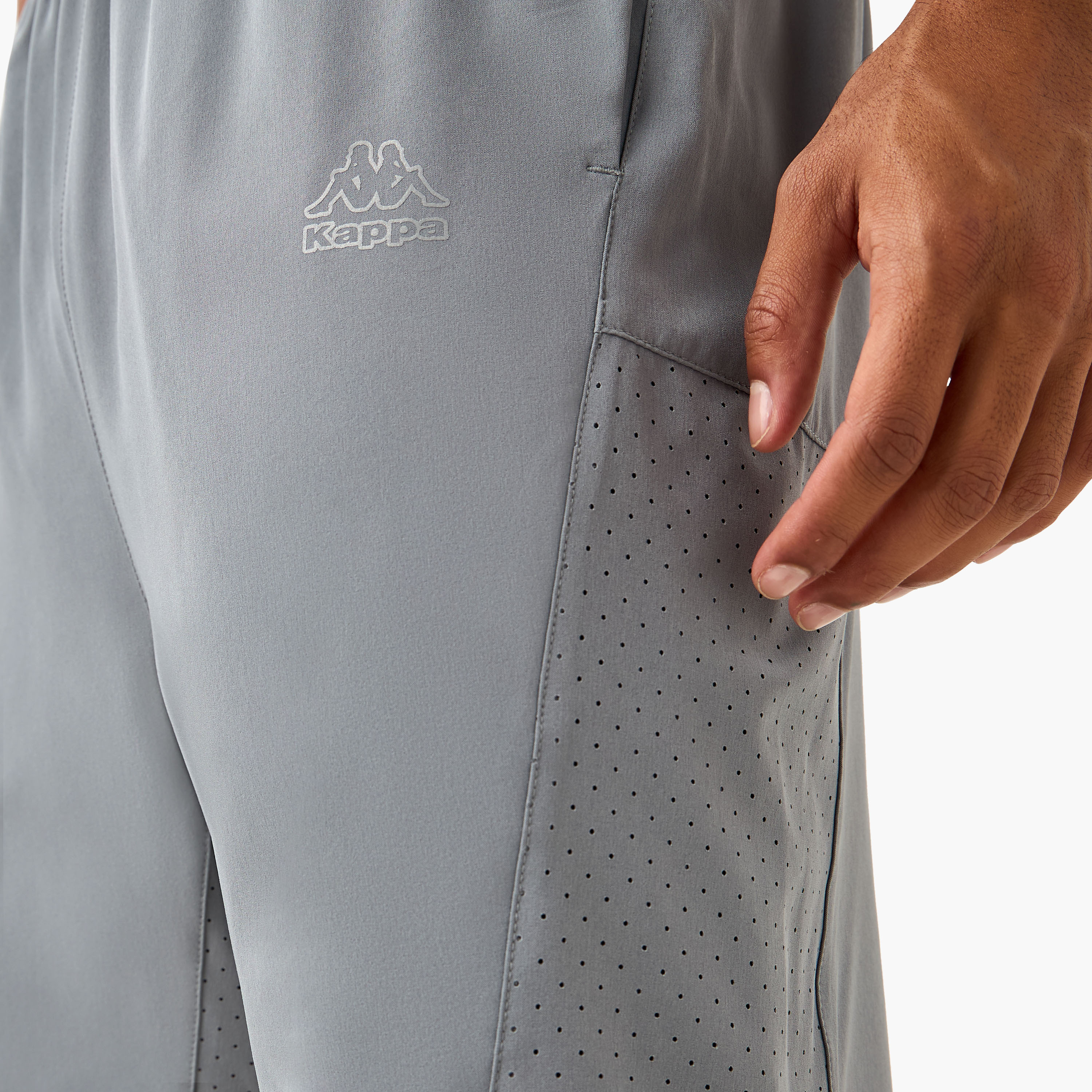 Kappa Logo Print Shorts with Mesh Accent-men-clothing-bottoms-shorts-image-4