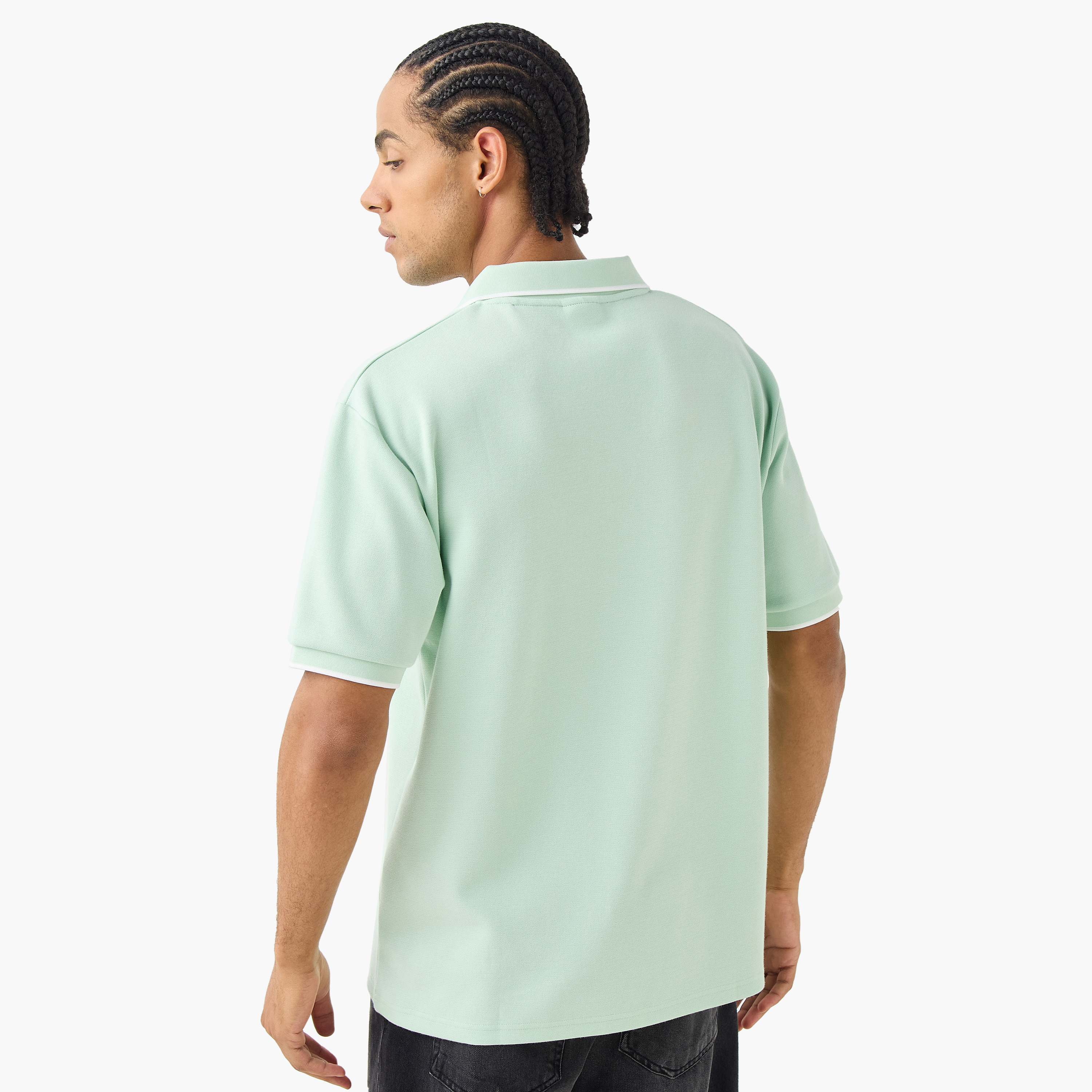 Kappa Logo Embroidered Polo T-shirt with Short Sleeves-men-clothing-tshirtsandpolos-polos-image-4