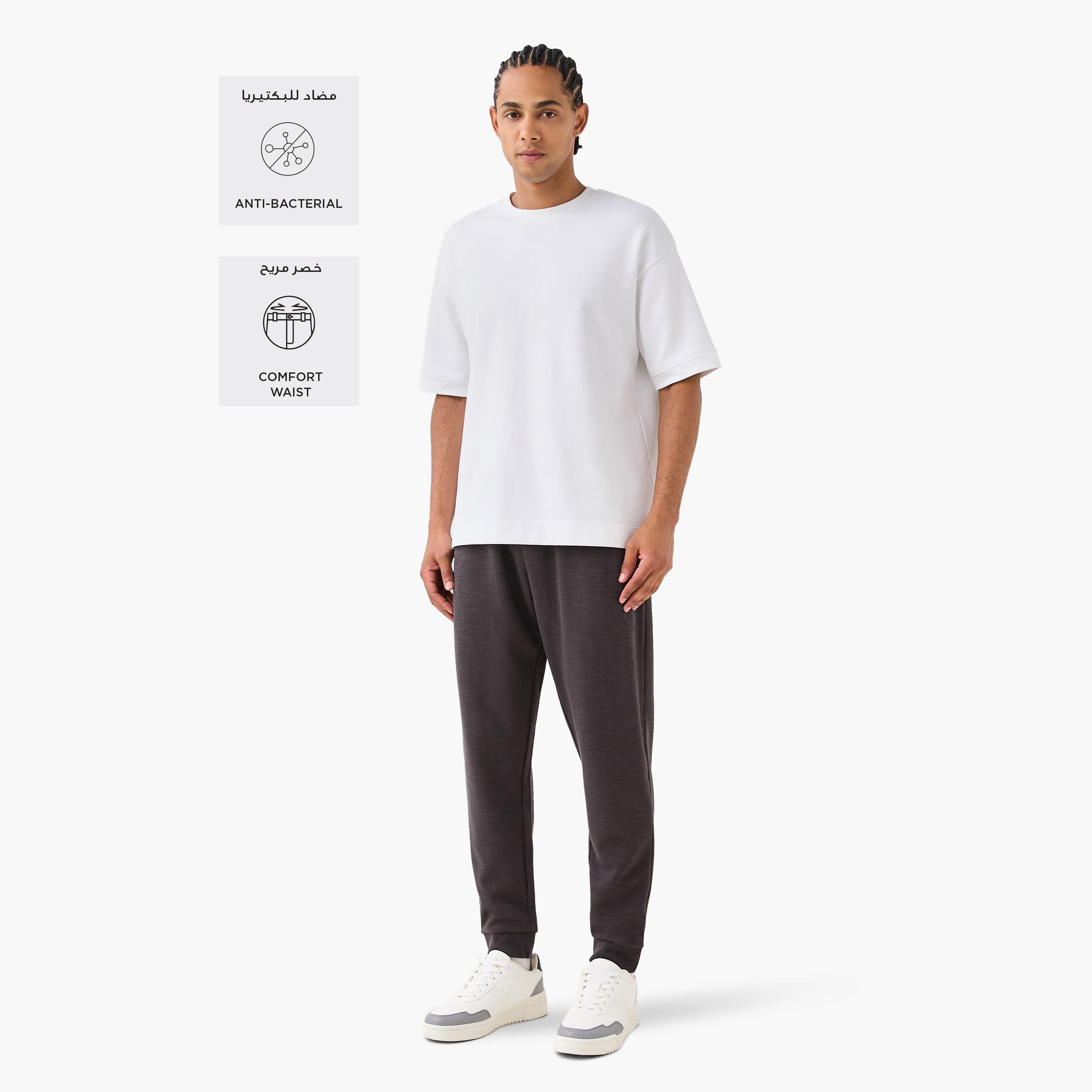 Kappa Regular Fit Logo Detail Joggers with Drawstring Closure and Pockets-men-clothing-sportswearandactivewear-bottoms-joggers-image-2