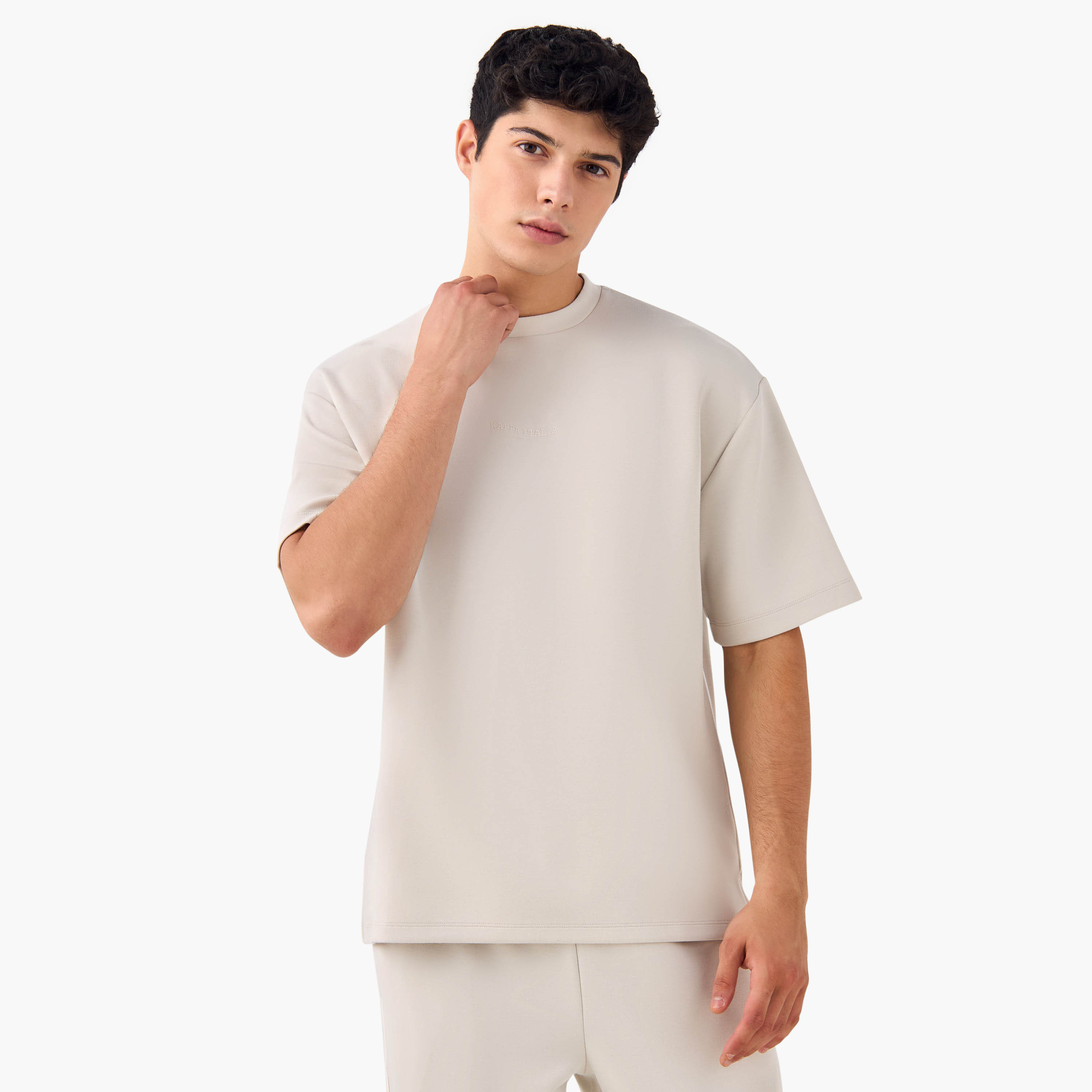 Kappa Printed Crew Neck T-shirt with Side Piping-men-clothing-sportswearandactivewear-tshirtsandpolos-image-1