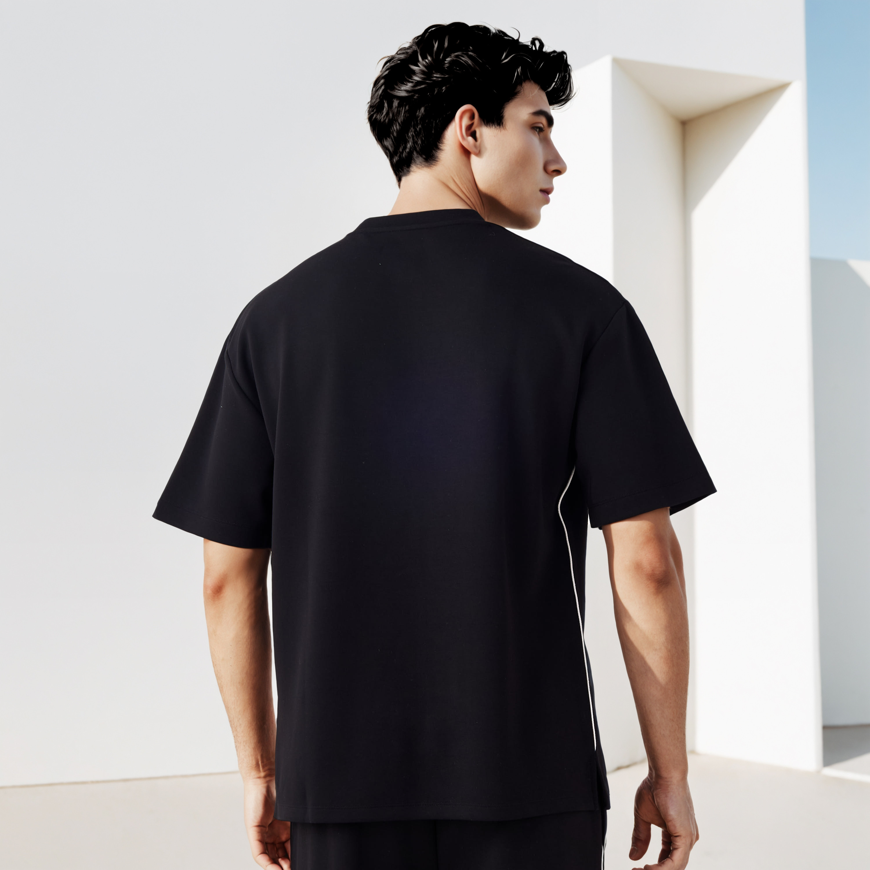 Kappa Printed Crew Neck T-shirt with Side Piping-men-clothing-sportswearandactivewear-tshirtsandpolos-image-3