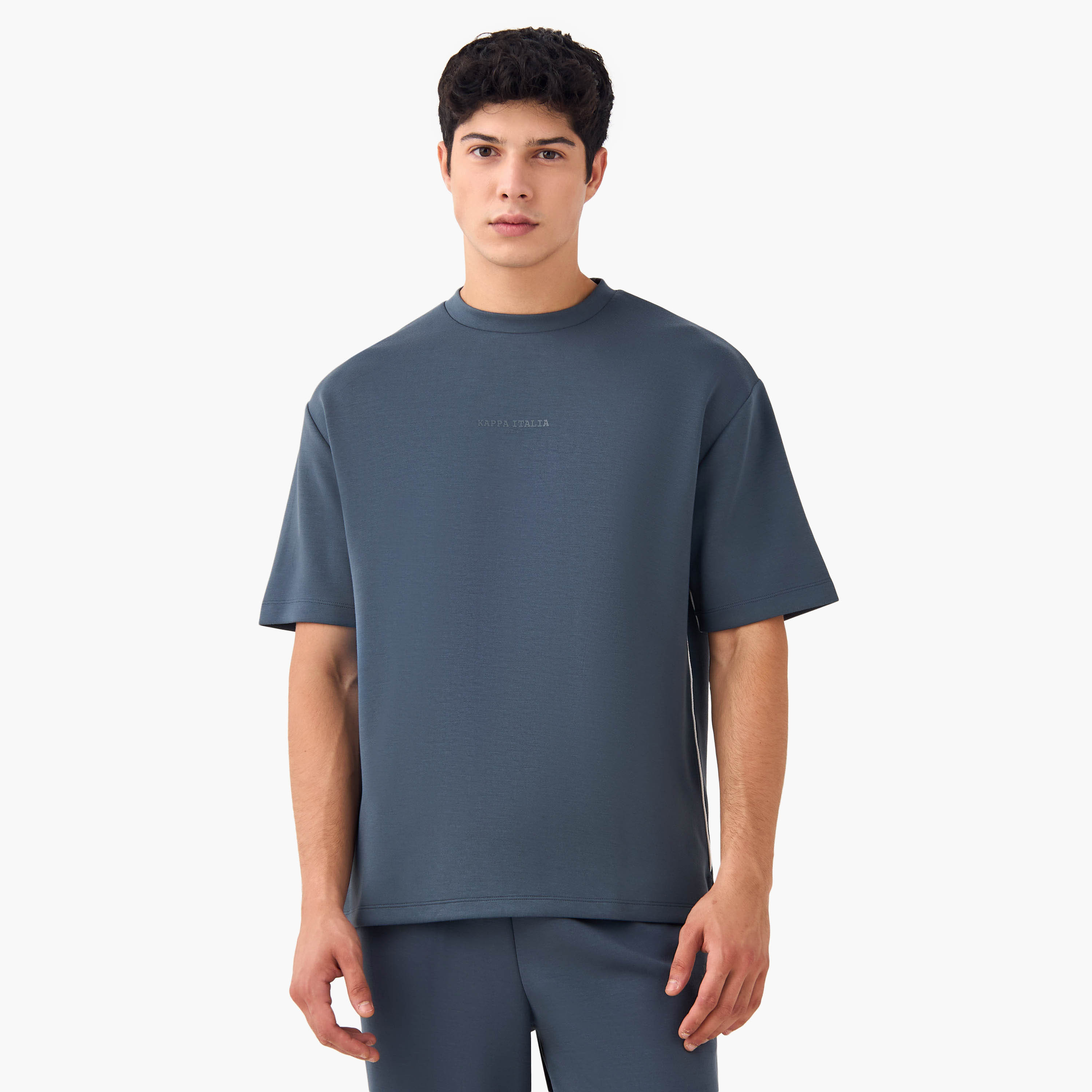 Kappa Printed Crew Neck T-shirt with Side Piping-men-clothing-sportswearandactivewear-tshirtsandpolos-image-1