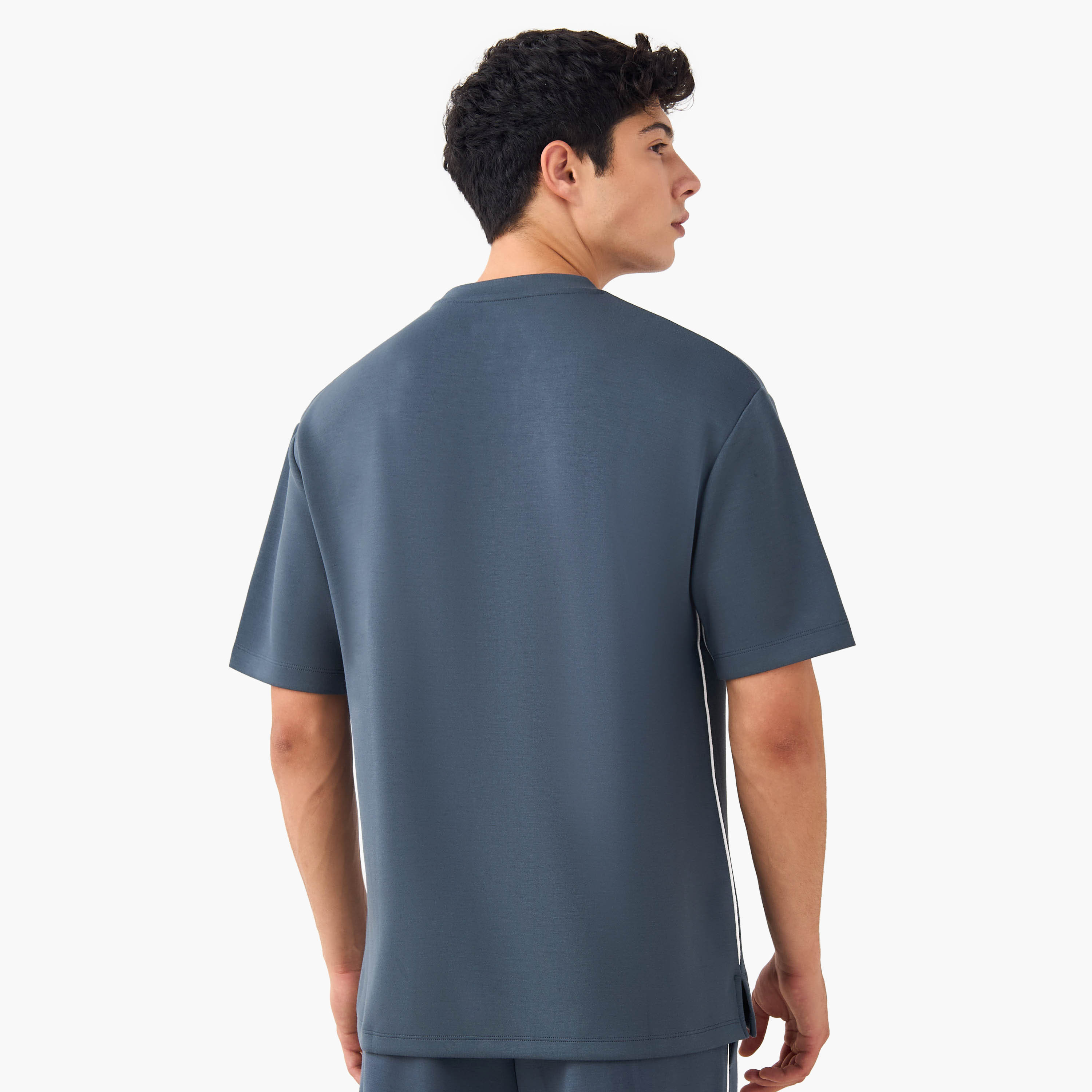 Kappa Printed Crew Neck T-shirt with Side Piping-men-clothing-sportswearandactivewear-tshirtsandpolos-image-3