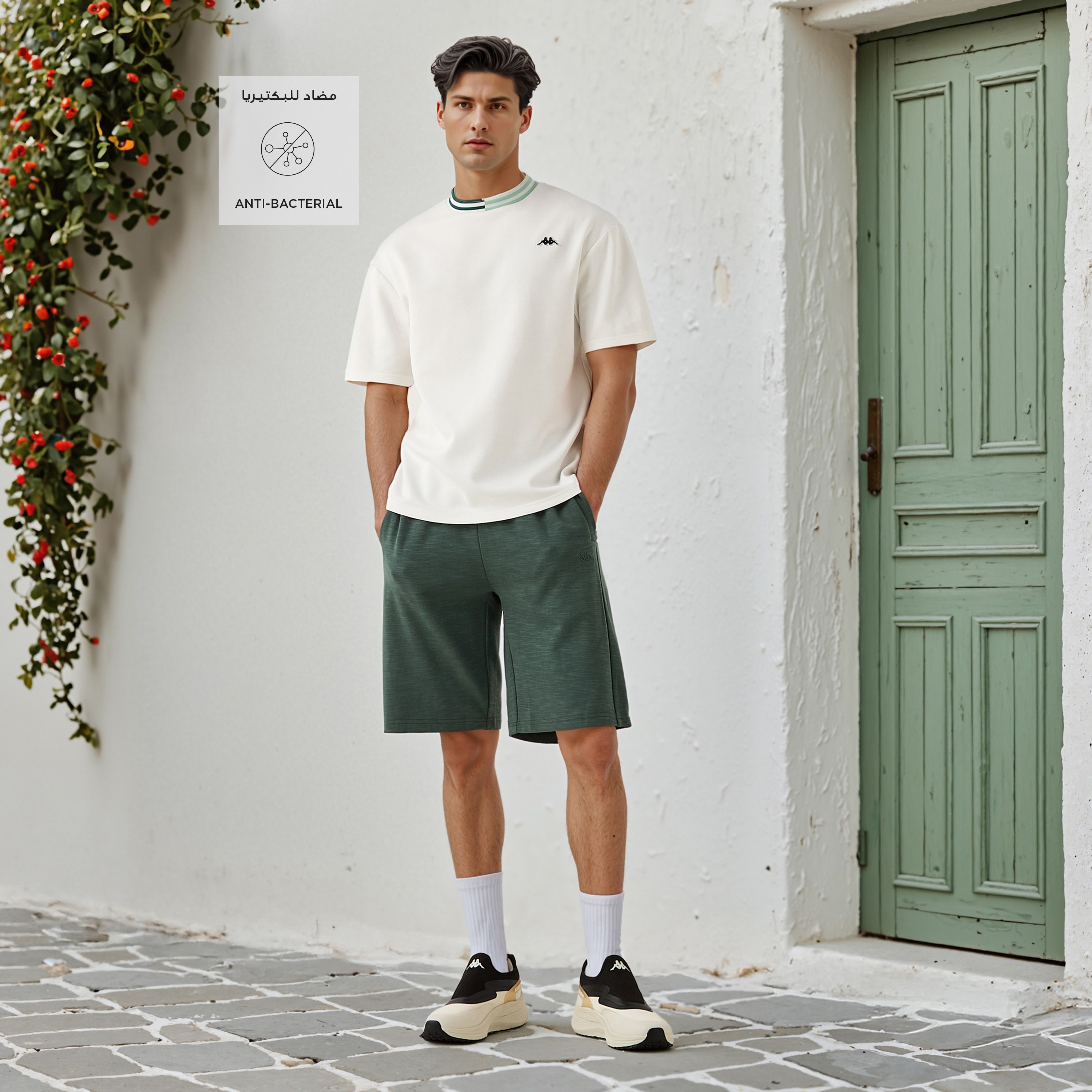 Kappa Regular Fit Shorts with Drawstring Closure and Pockets-men-clothing-bottoms-shorts-image-2