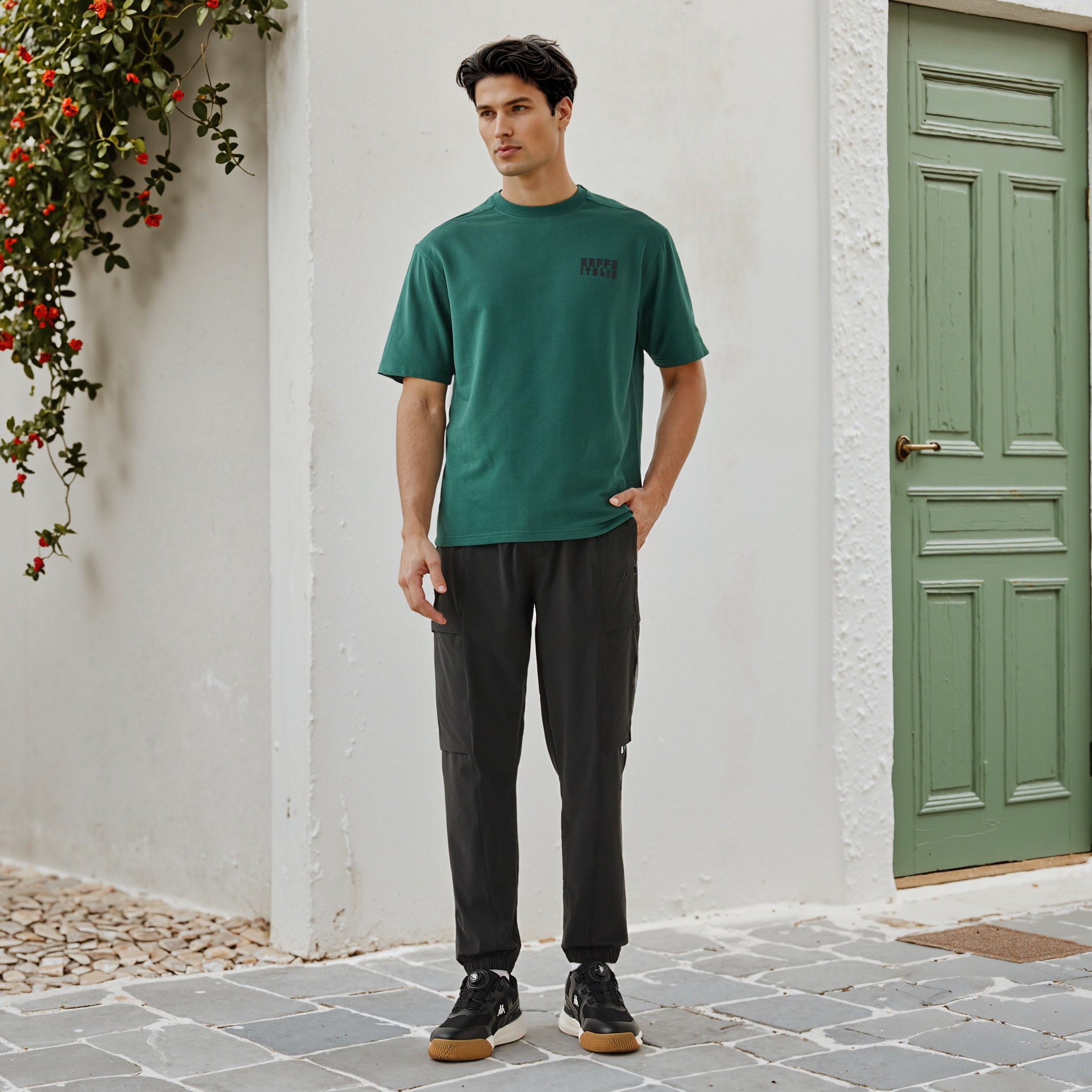 Kappa Graphic Print Crew Neck T-shirt-men-clothing-sportswearandactivewear-tshirtsandpolos-image-2