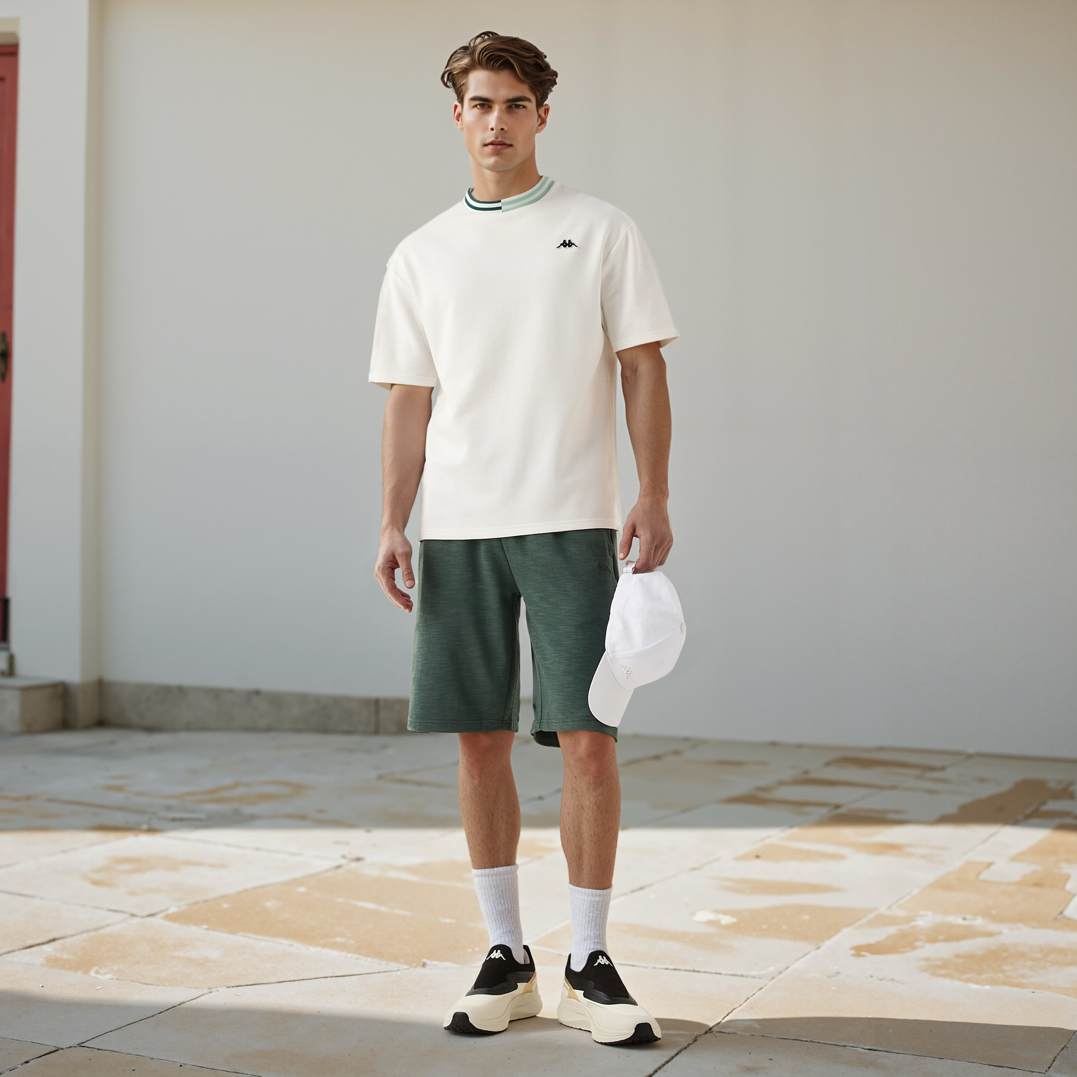 Kappa Logo Print T-shirt with Contrast Trim-men-clothing-tshirtsandpolos-tshirts-image-2