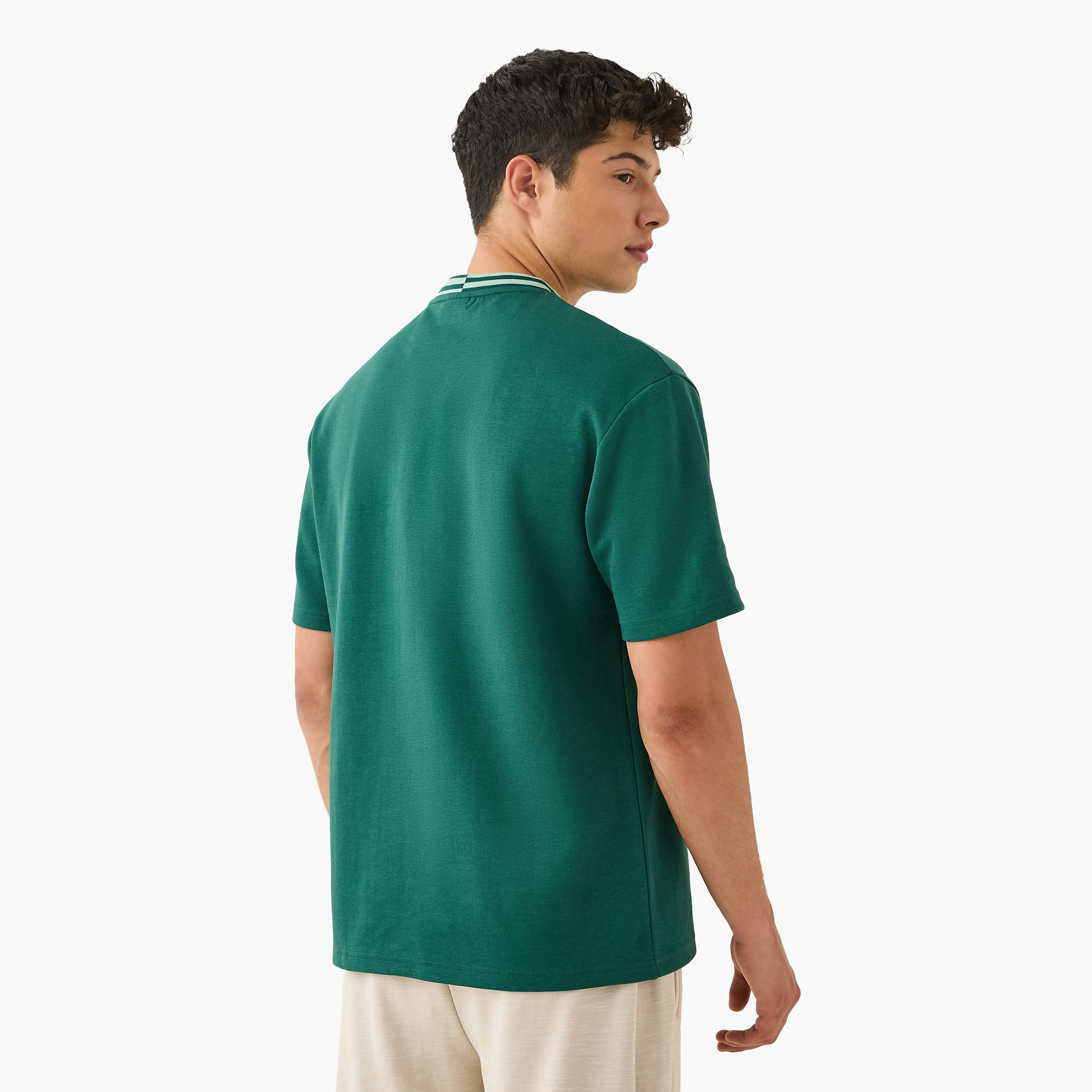 Kappa Logo Print T-shirt with Contrast Trim-men-clothing-tshirtsandpolos-tshirts-image-3