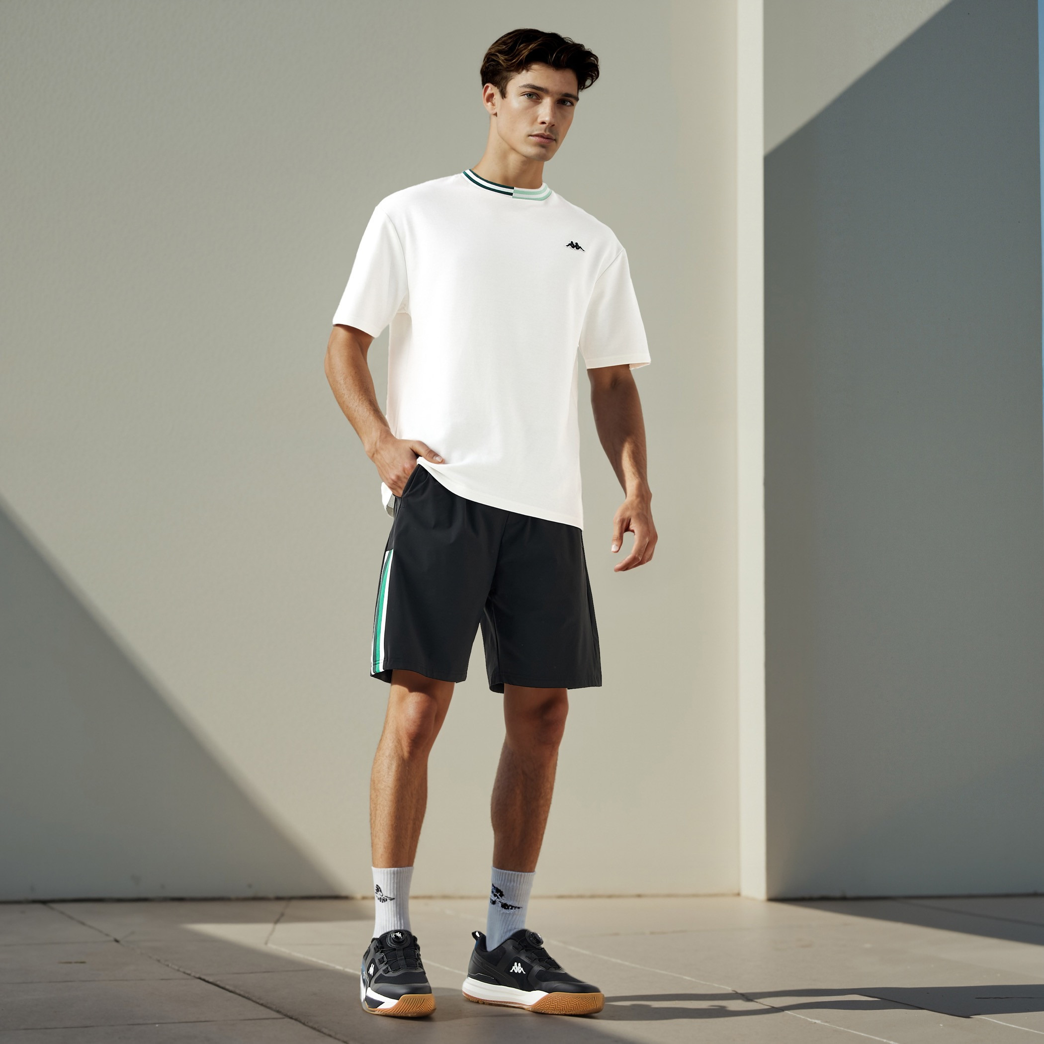 Kappa Logo Detail Shorts with Elasticated Waistband and Pockets-men-clothing-bottoms-shorts-image-2