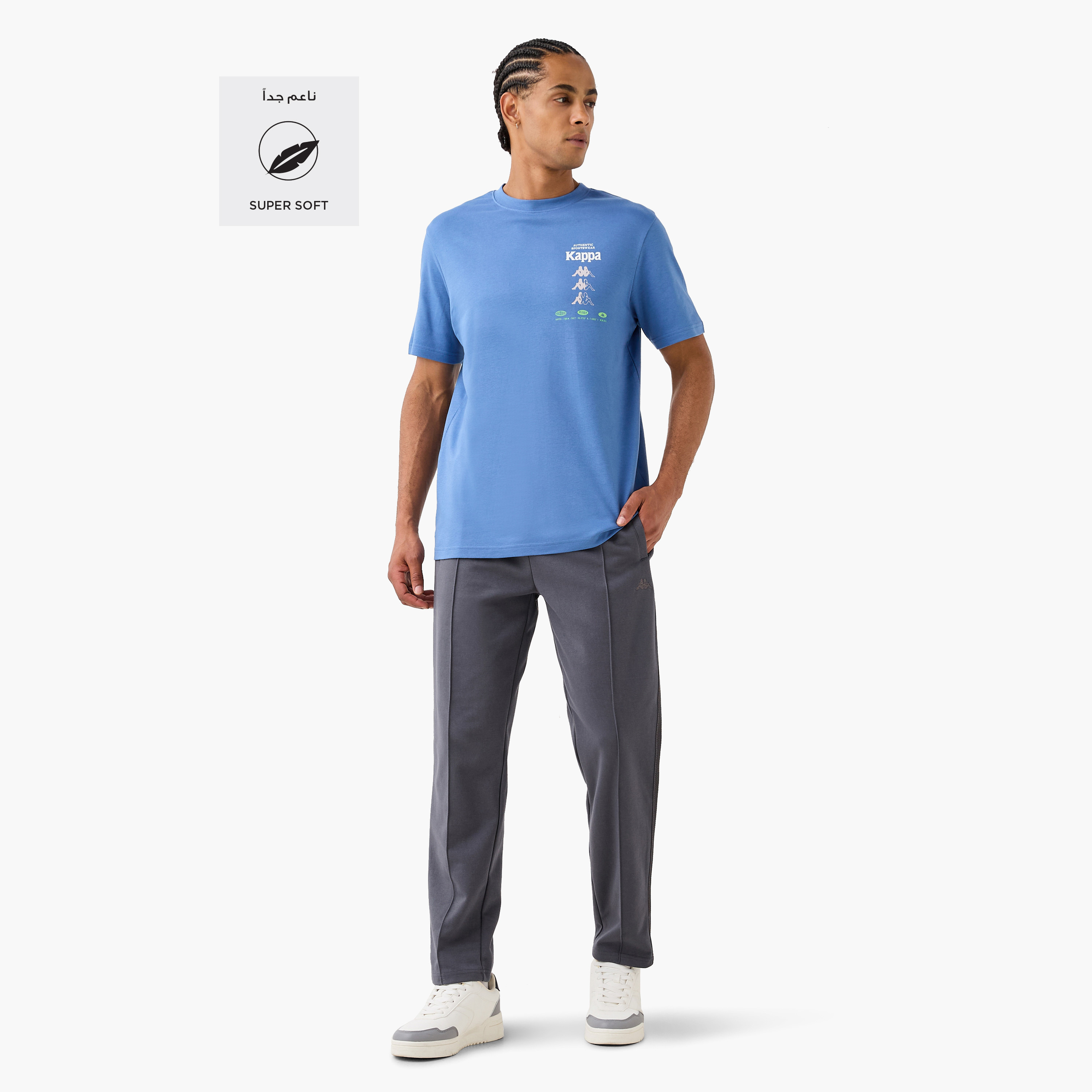 Kappa Relaxed Fit Logo Print Crew Neck T-shirt-men-clothing-sportswearandactivewear-tshirtsandpolos-image-2