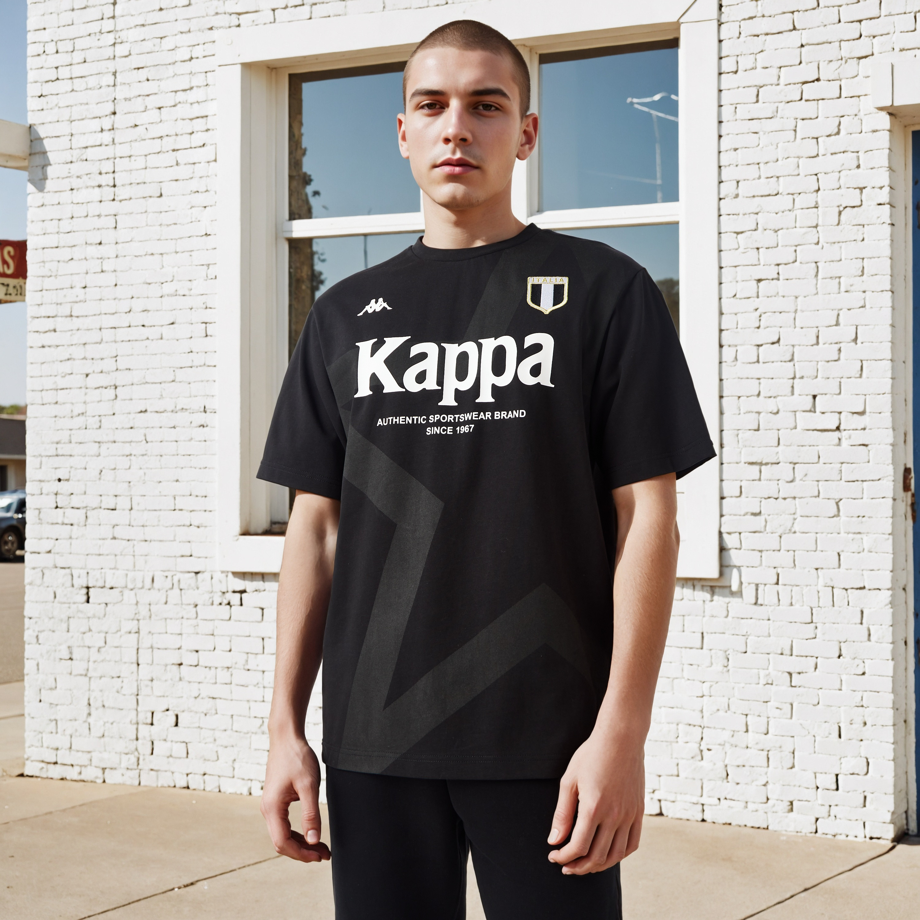 Kappa Logo Print Crew Neck T-shirt-men-clothing-tshirtsandpolos-tshirts-image-1