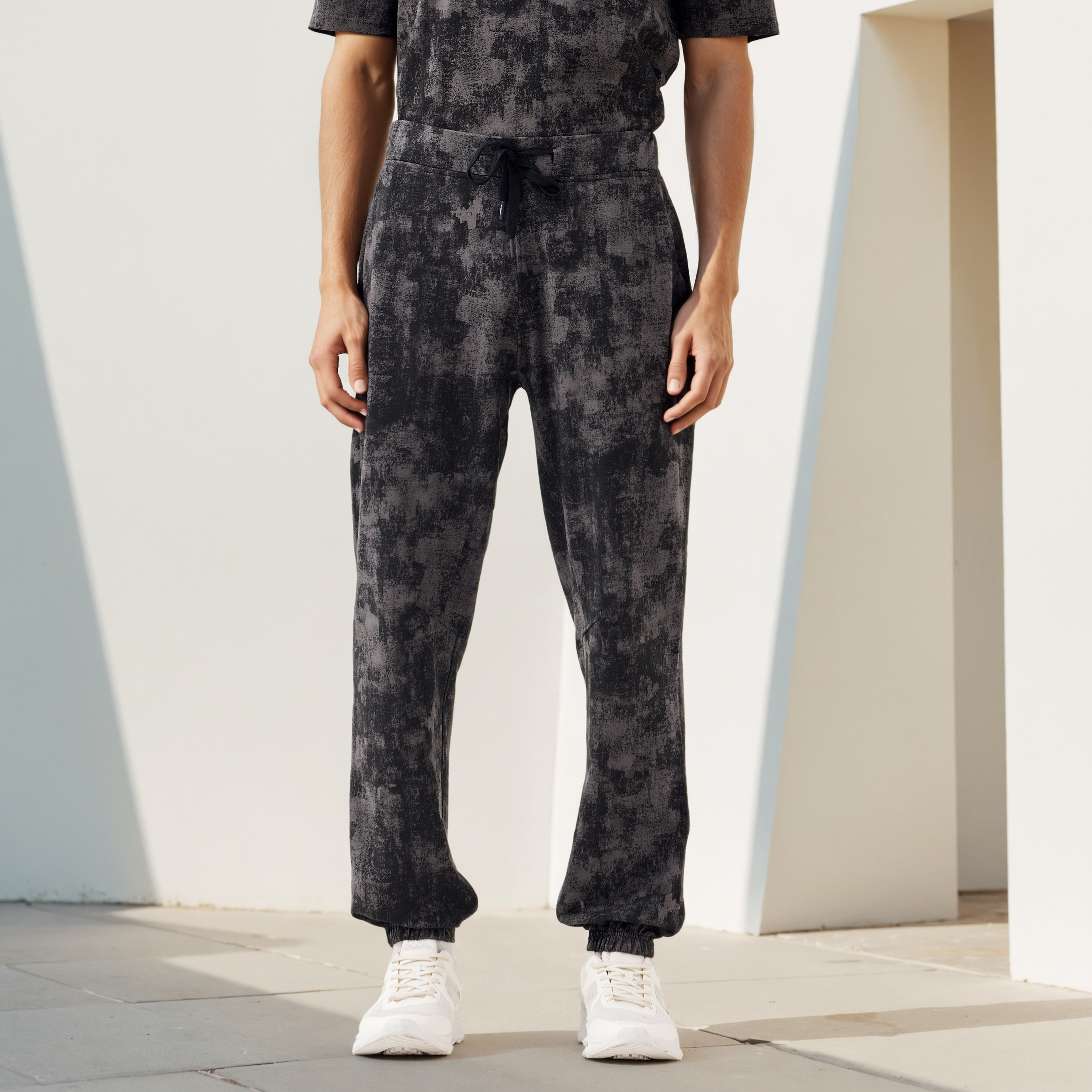 Kappa Printed Joggers with Drawstring Waistband-men-clothing-sportswearandactivewear-bottoms-joggers-image-1