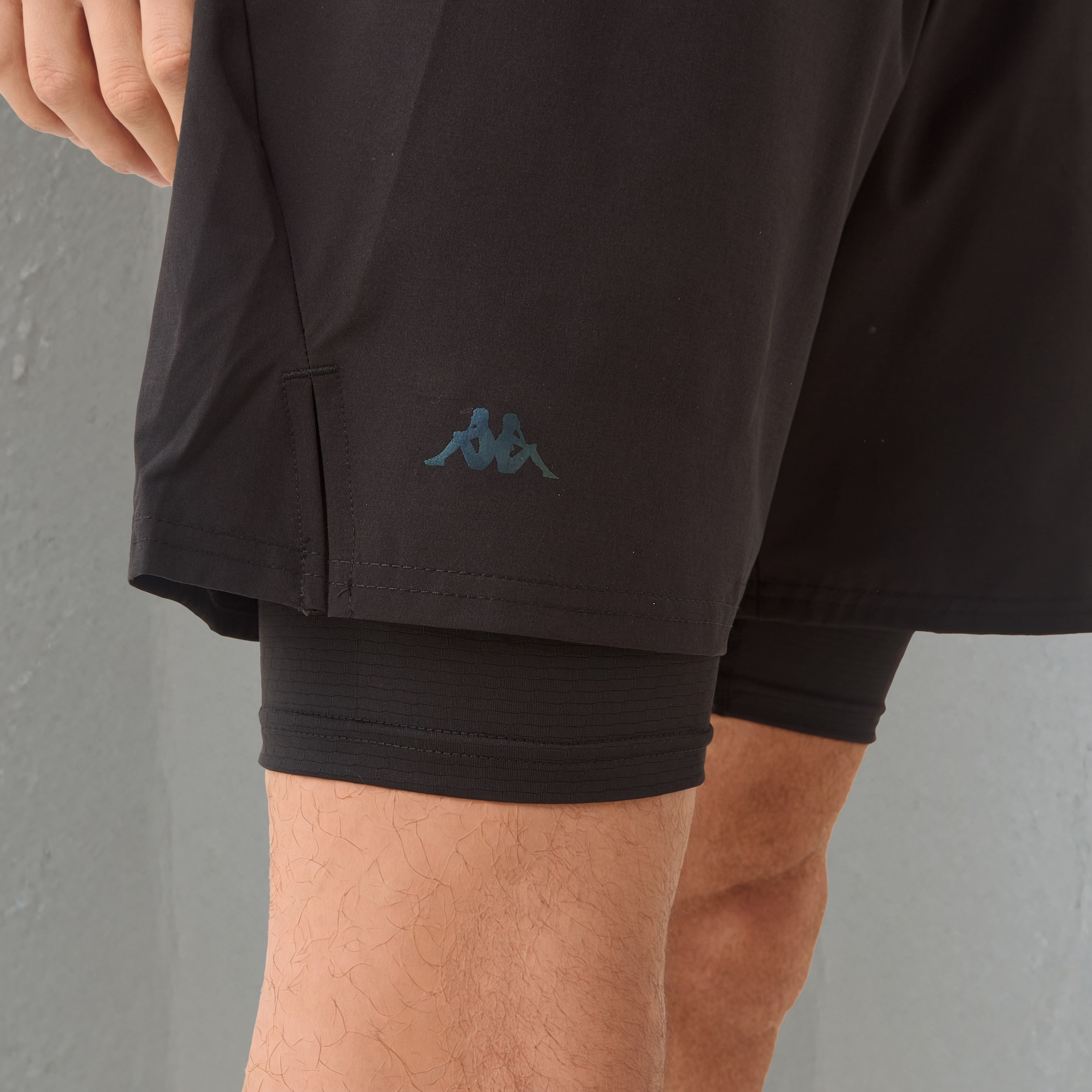 Kappa Logo Print Running Shorts with Inner Shorts-men-clothing-bottoms-shorts-image-4