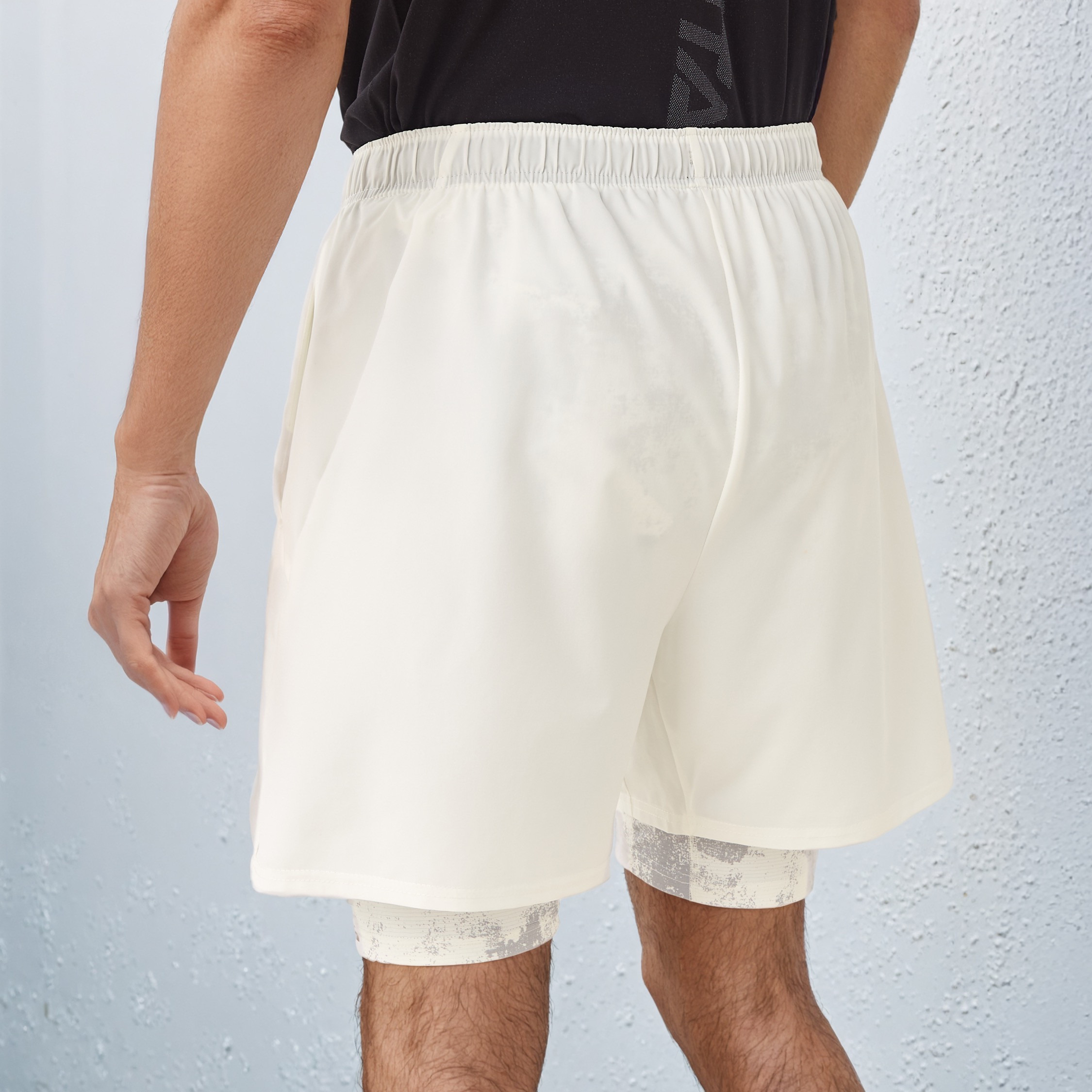Kappa Logo Print Running Shorts with Inner Shorts-men-clothing-bottoms-shorts-image-3