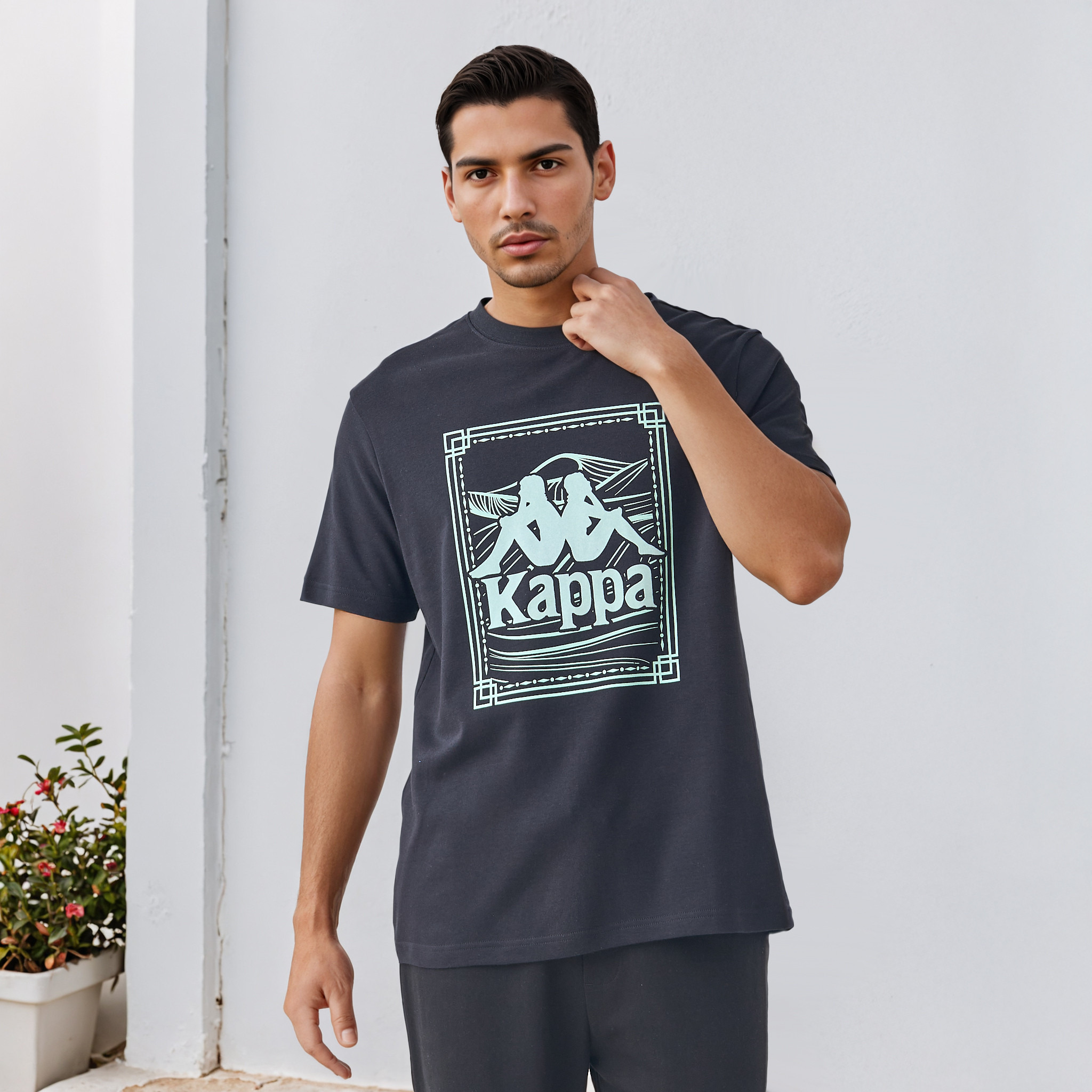 Kappa Logo Print Crew Neck T-shirt-men-clothing-sportswearandactivewear-tshirtsandpolos-image-1