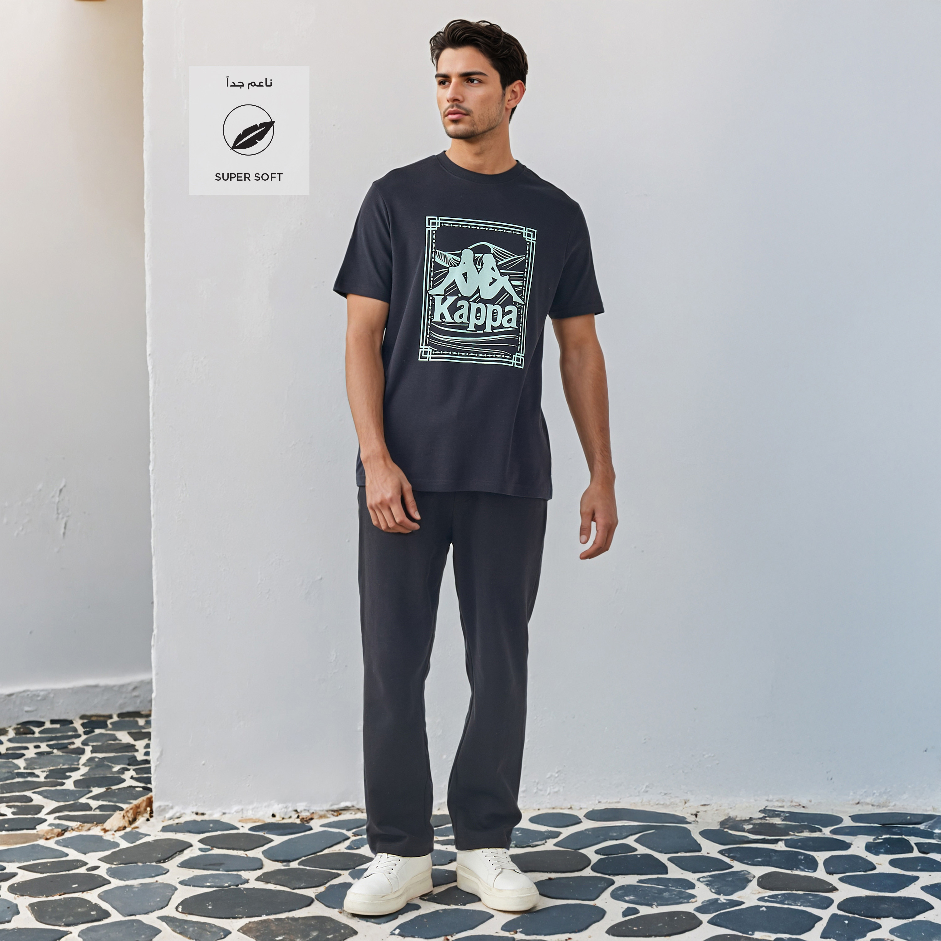Kappa Logo Print Crew Neck T-shirt-men-clothing-sportswearandactivewear-tshirtsandpolos-image-2