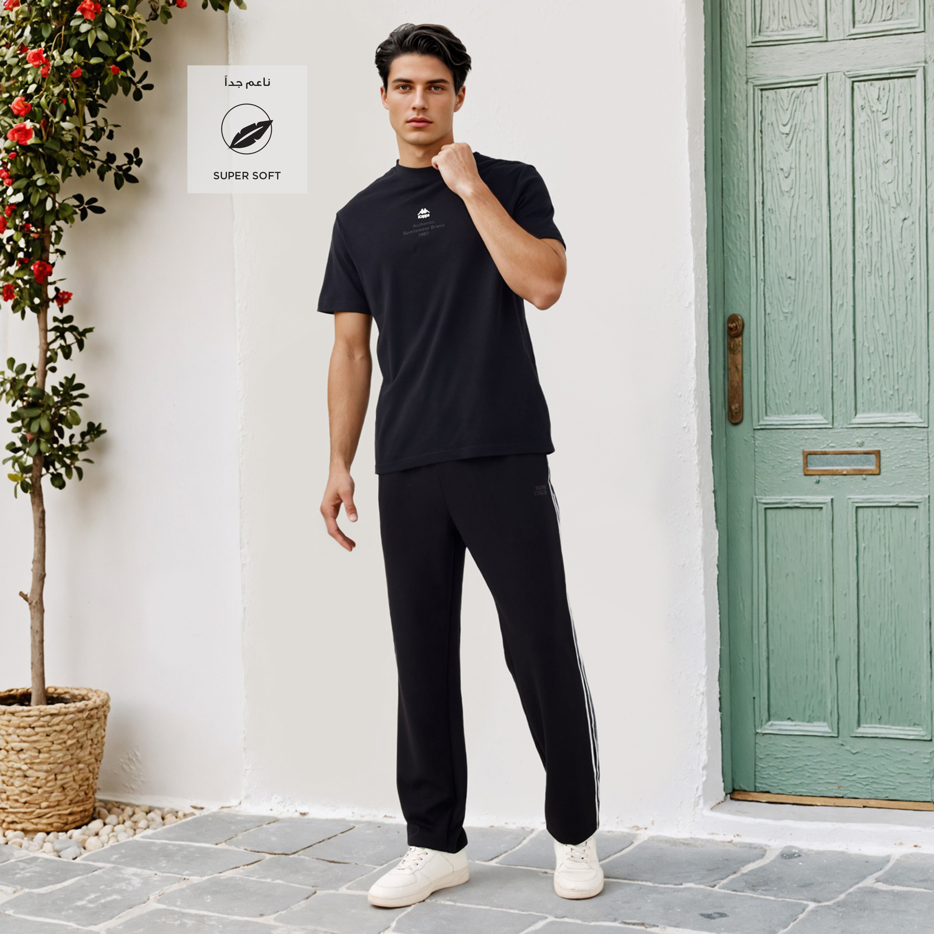 Kappa Logo Print Crew Neck T-shirt-men-clothing-sportswearandactivewear-tshirtsandpolos-image-2