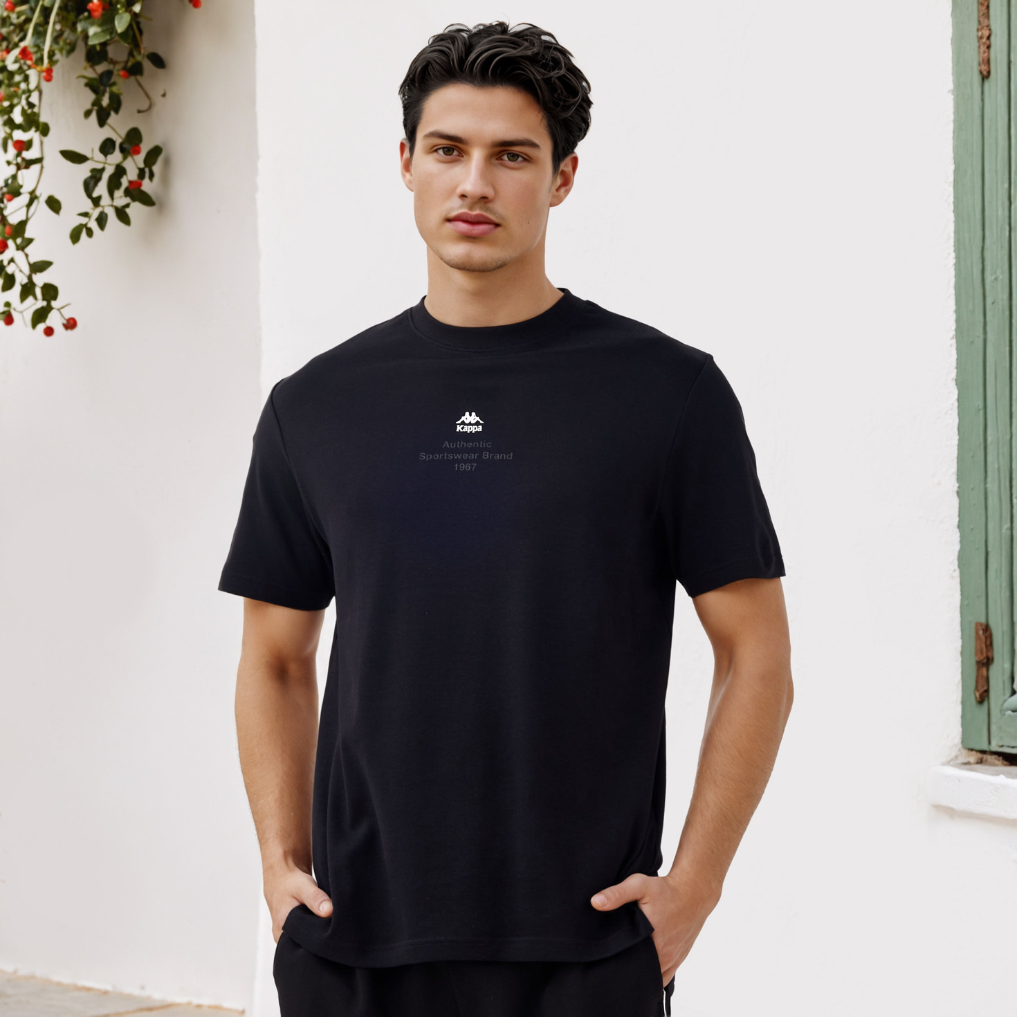 Kappa Logo Print Crew Neck T-shirt-men-clothing-sportswearandactivewear-tshirtsandpolos-image-3