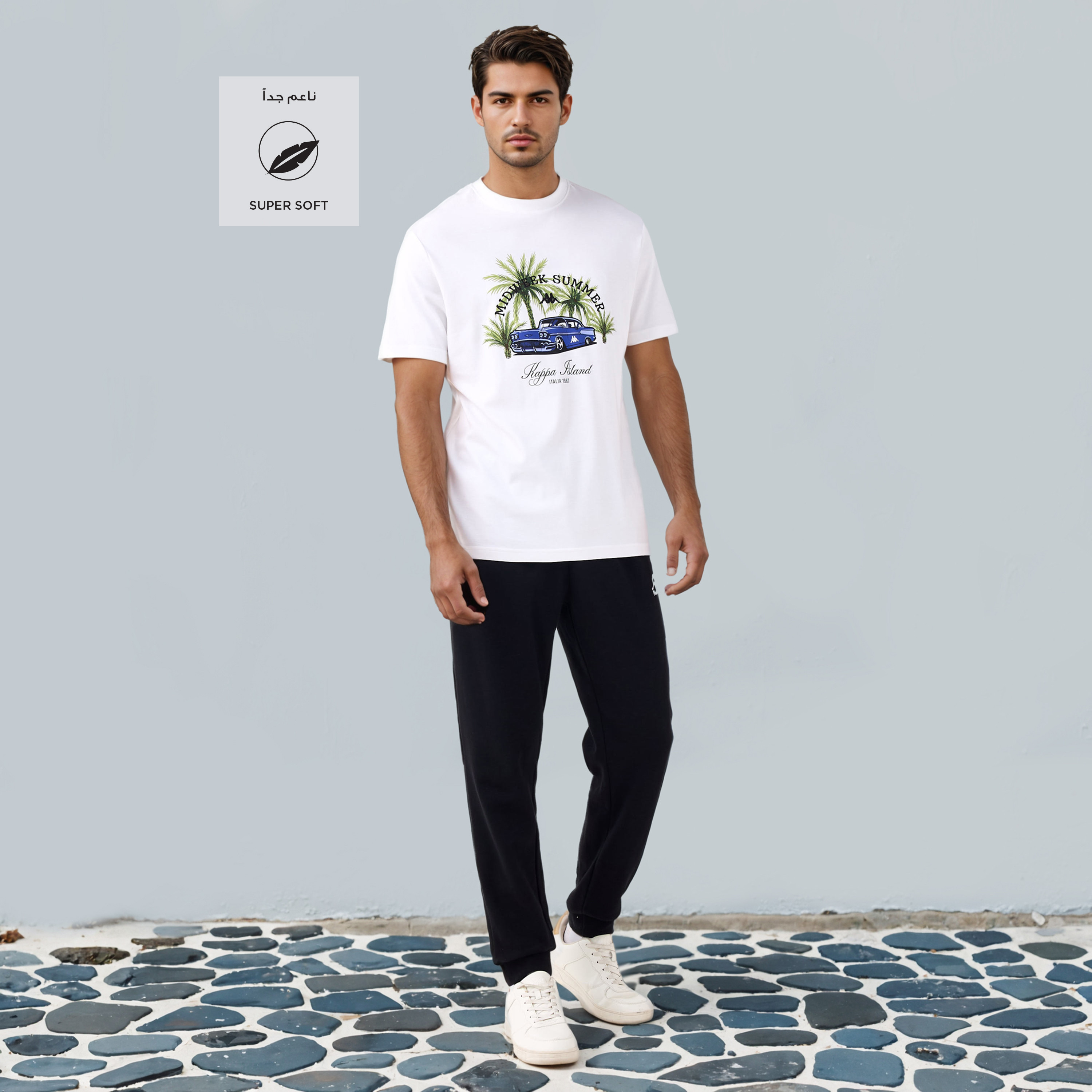 Kappa Logo Print Crew Neck T-shirt-men-clothing-sportswearandactivewear-tshirtsandpolos-image-2