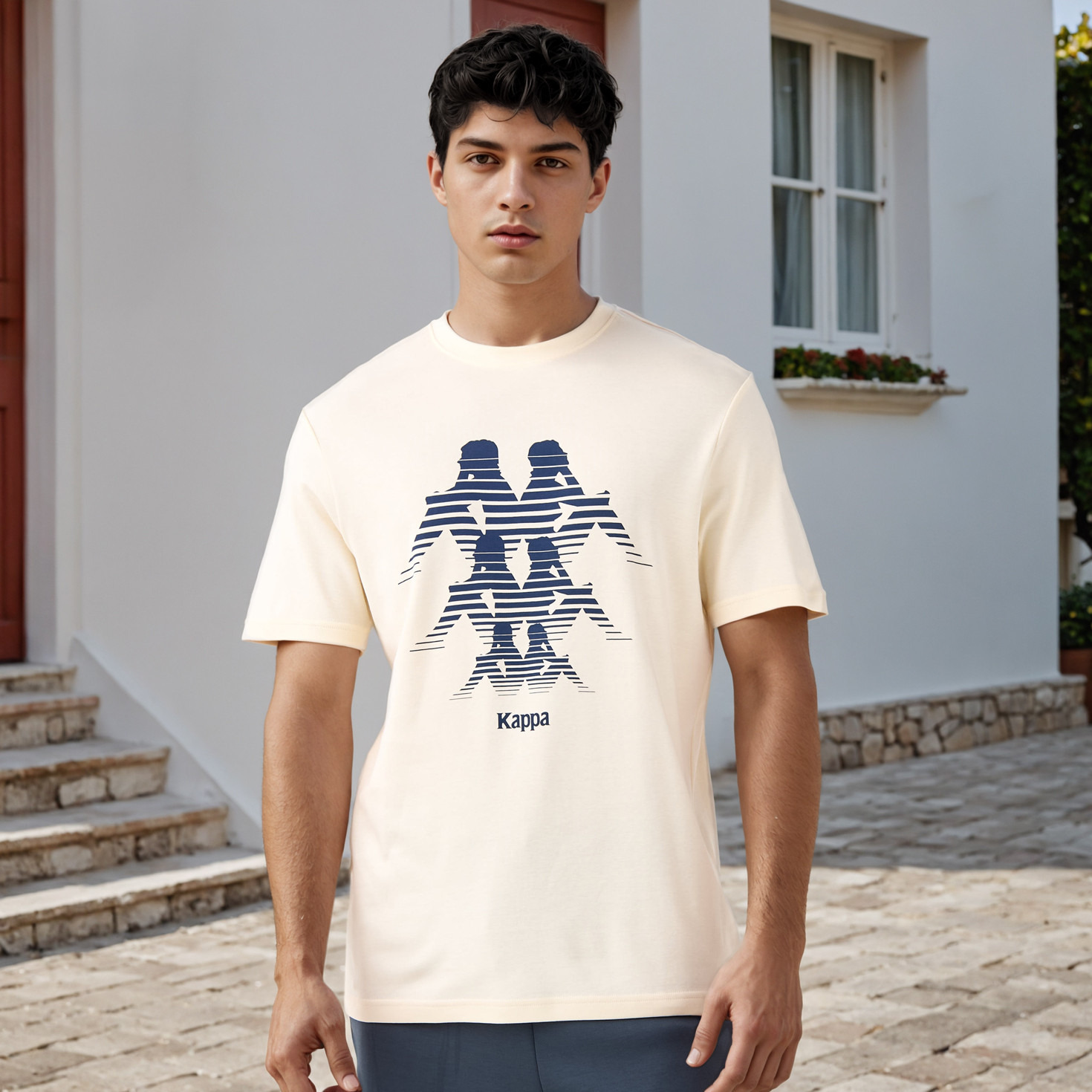 Kappa Logo Print Crew Neck T-shirt-men-clothing-sportswearandactivewear-tshirtsandpolos-image-1