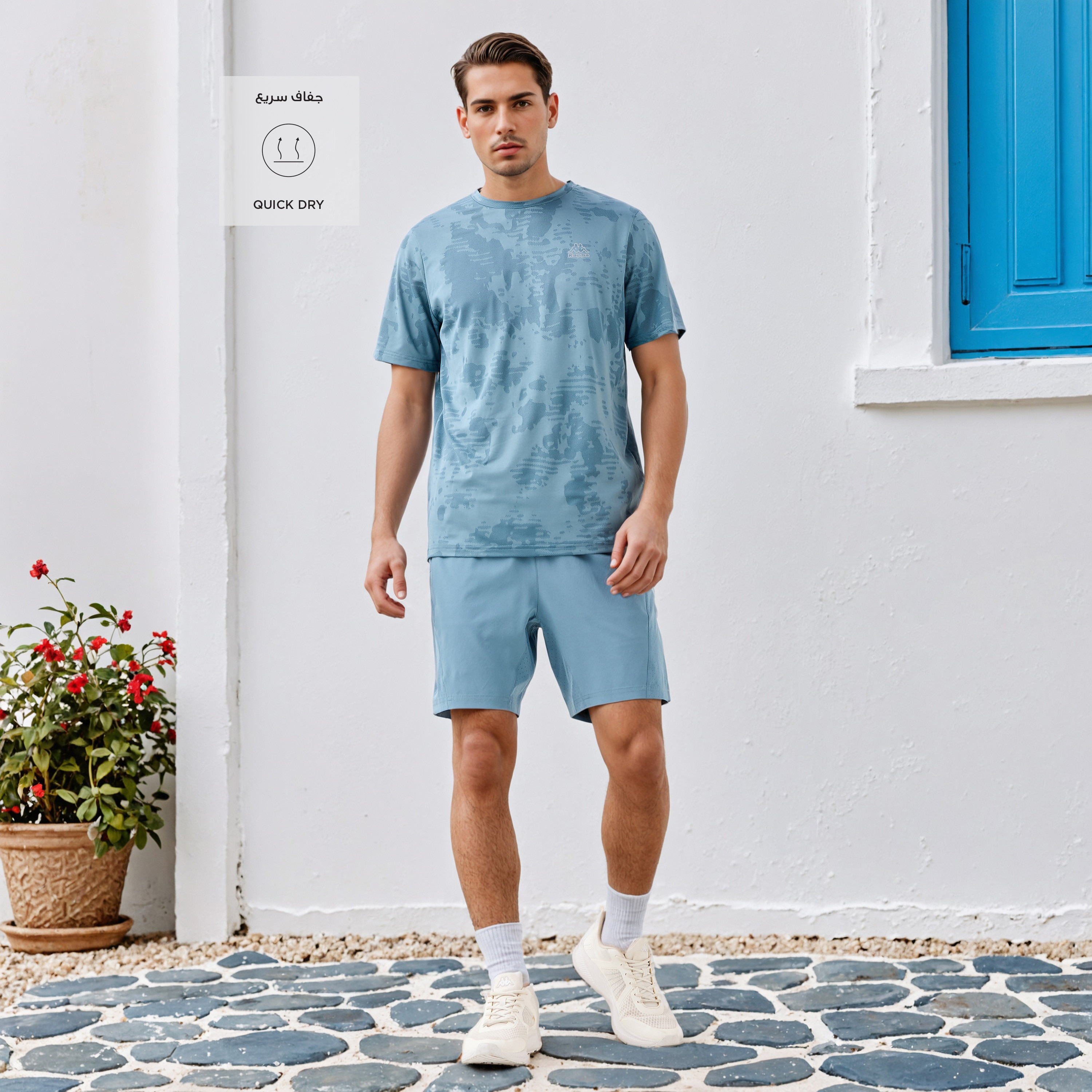 Kappa Mesh Accent Shorts with Pockets-men-clothing-bottoms-shorts-image-2