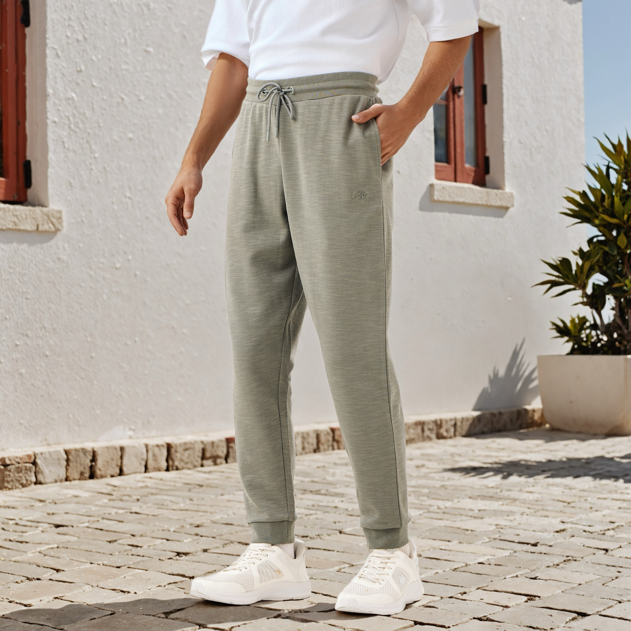 Kappa Jogger with Drawstring Waist and Pockets-men-clothing-sportswearandactivewear-bottoms-joggers-image-1