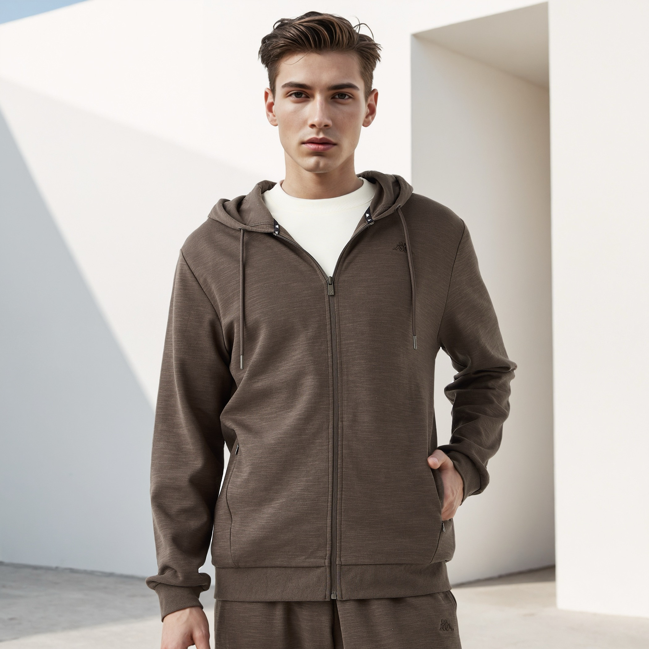 Kappa Hooded Sweatshirt with Zip Closure-men-winterwear-hoodiesandsweatshirts-image-1