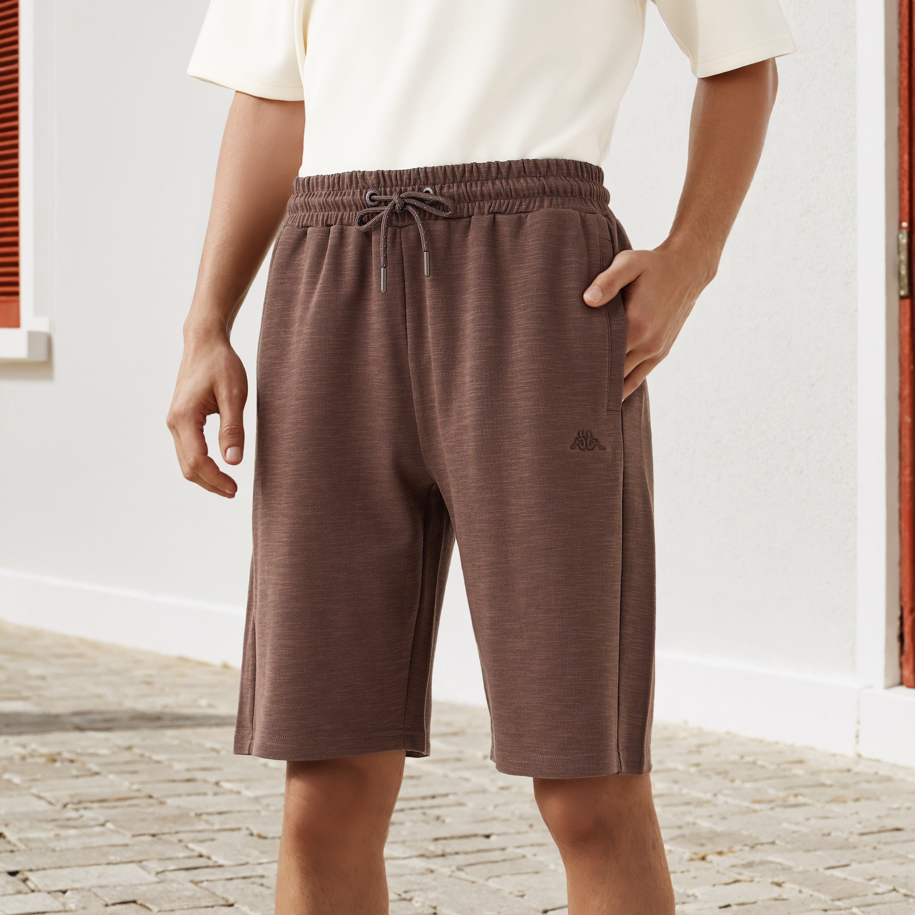 Kappa Logo Embroidered Shorts with Pockets-men-clothing-bottoms-shorts-image-1