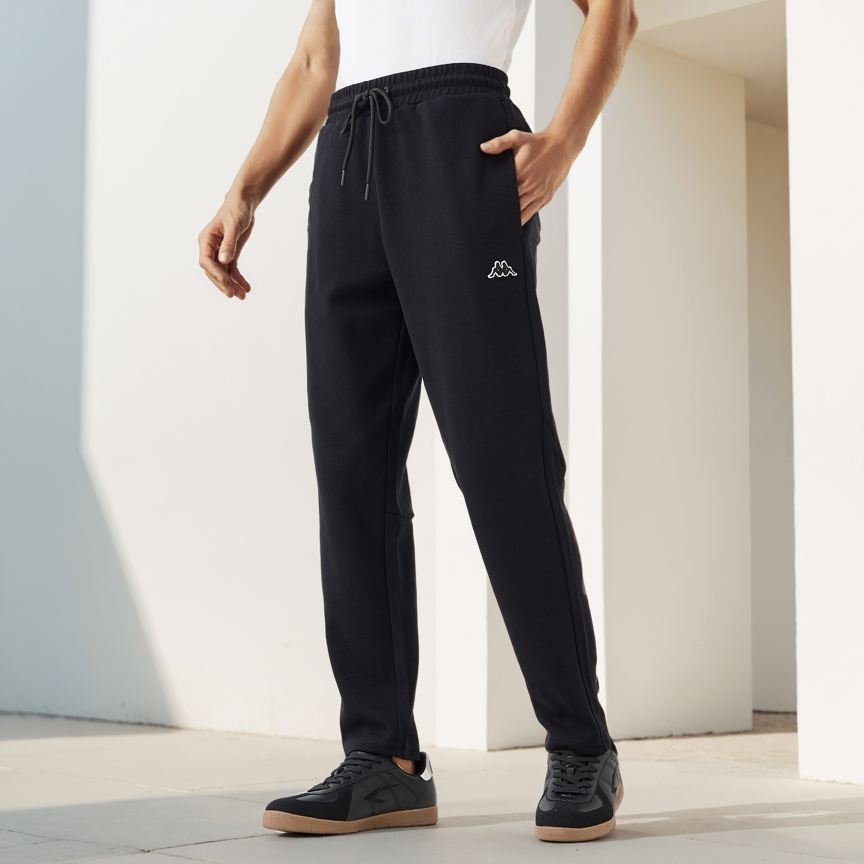 Kappa Logo Print Joggers with Pockets-men-clothing-sportswearandactivewear-bottoms-joggers-image-1