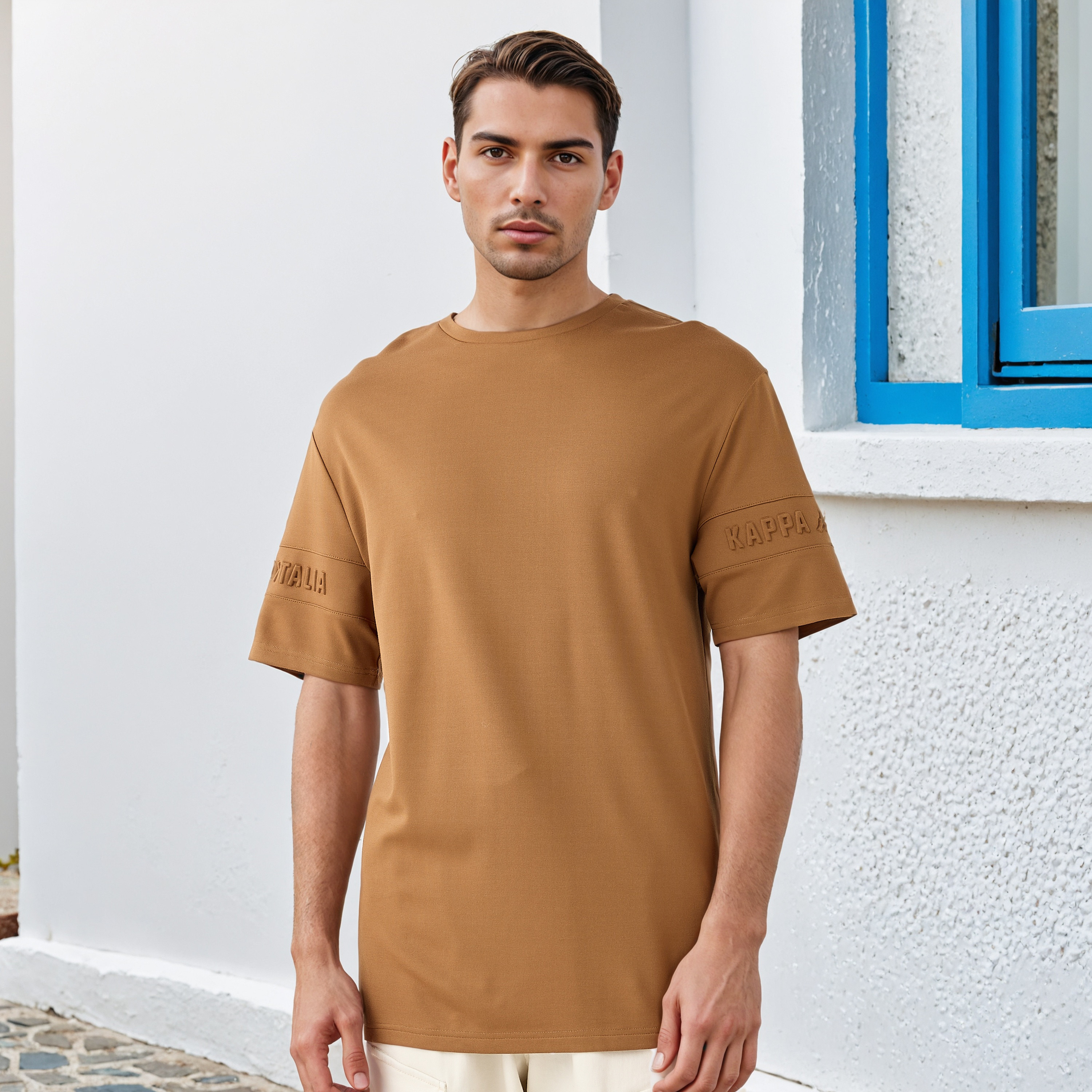 Kappa Logo Embossed T-shirt-men-clothing-sportswearandactivewear-tshirtsandpolos-image-1