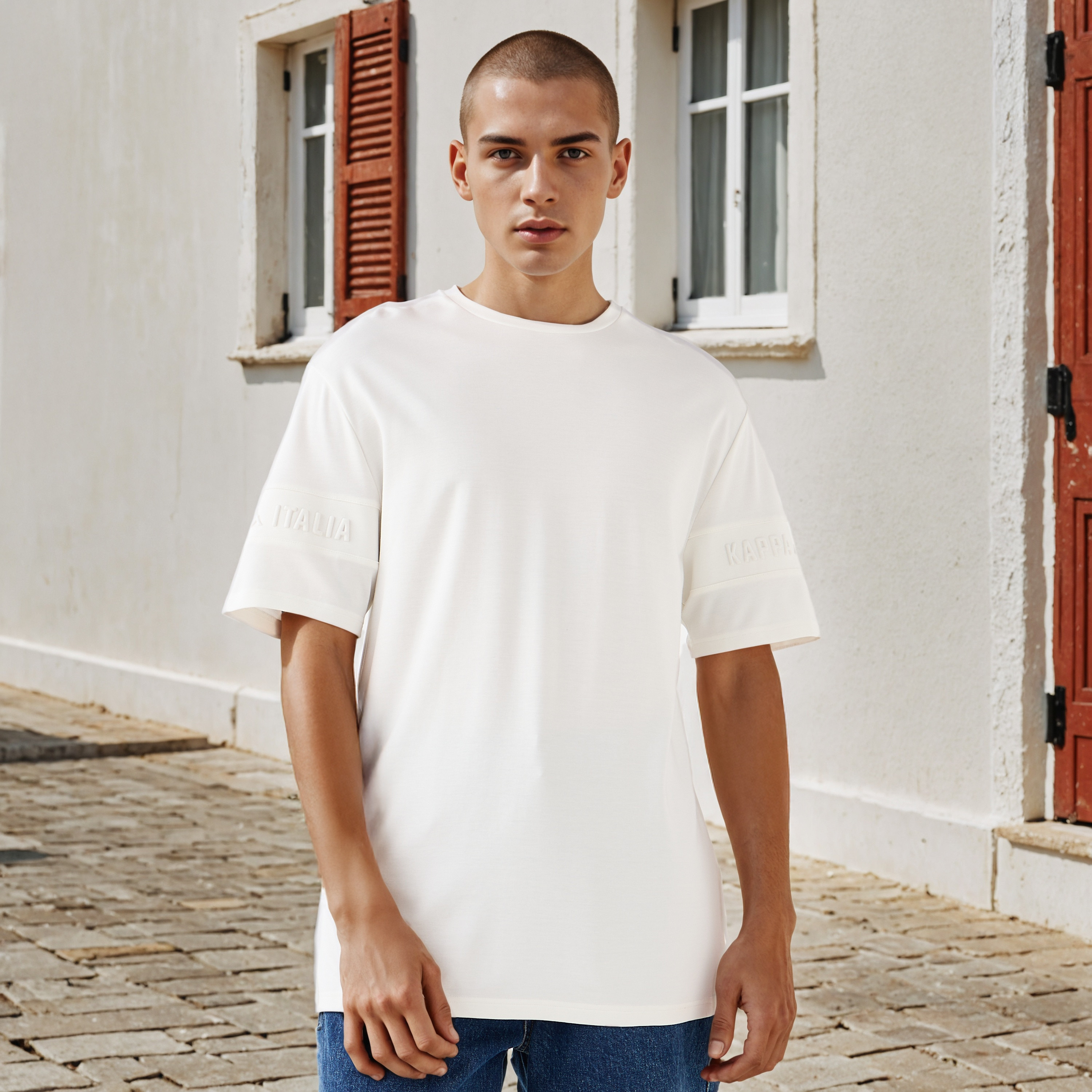 Kappa Logo Embossed T-shirt-men-clothing-sportswearandactivewear-tshirtsandpolos-image-1