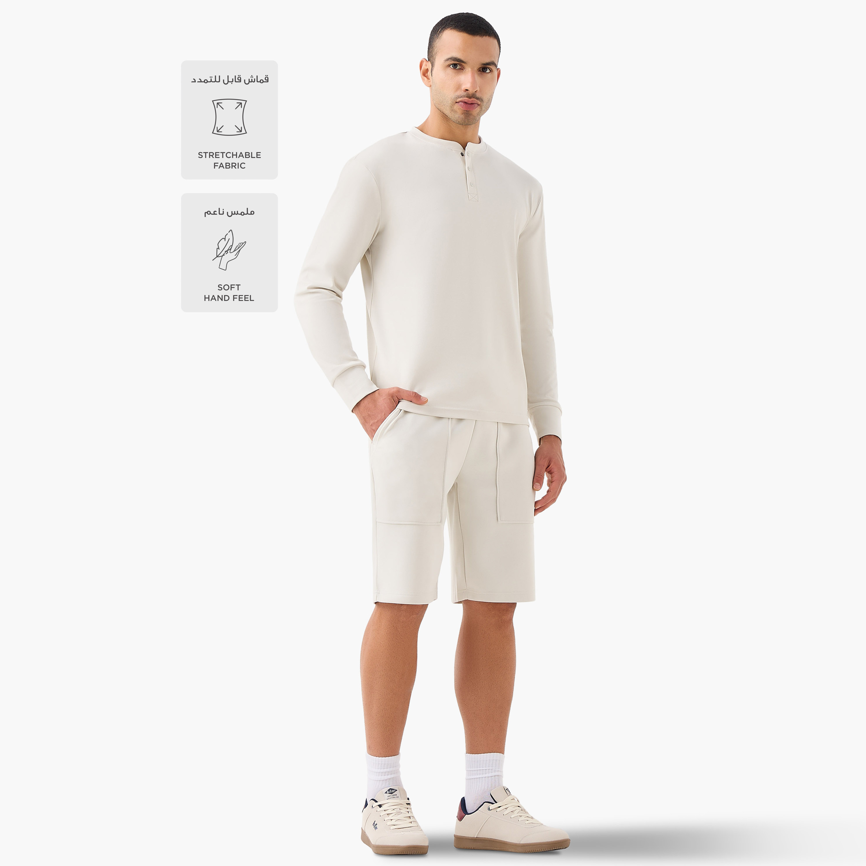 تيشيرت بياقة هنلي للرجال من لوف بانغولين-men-clothing-sportswearandactivewear-tshirtsandpolos-image-2