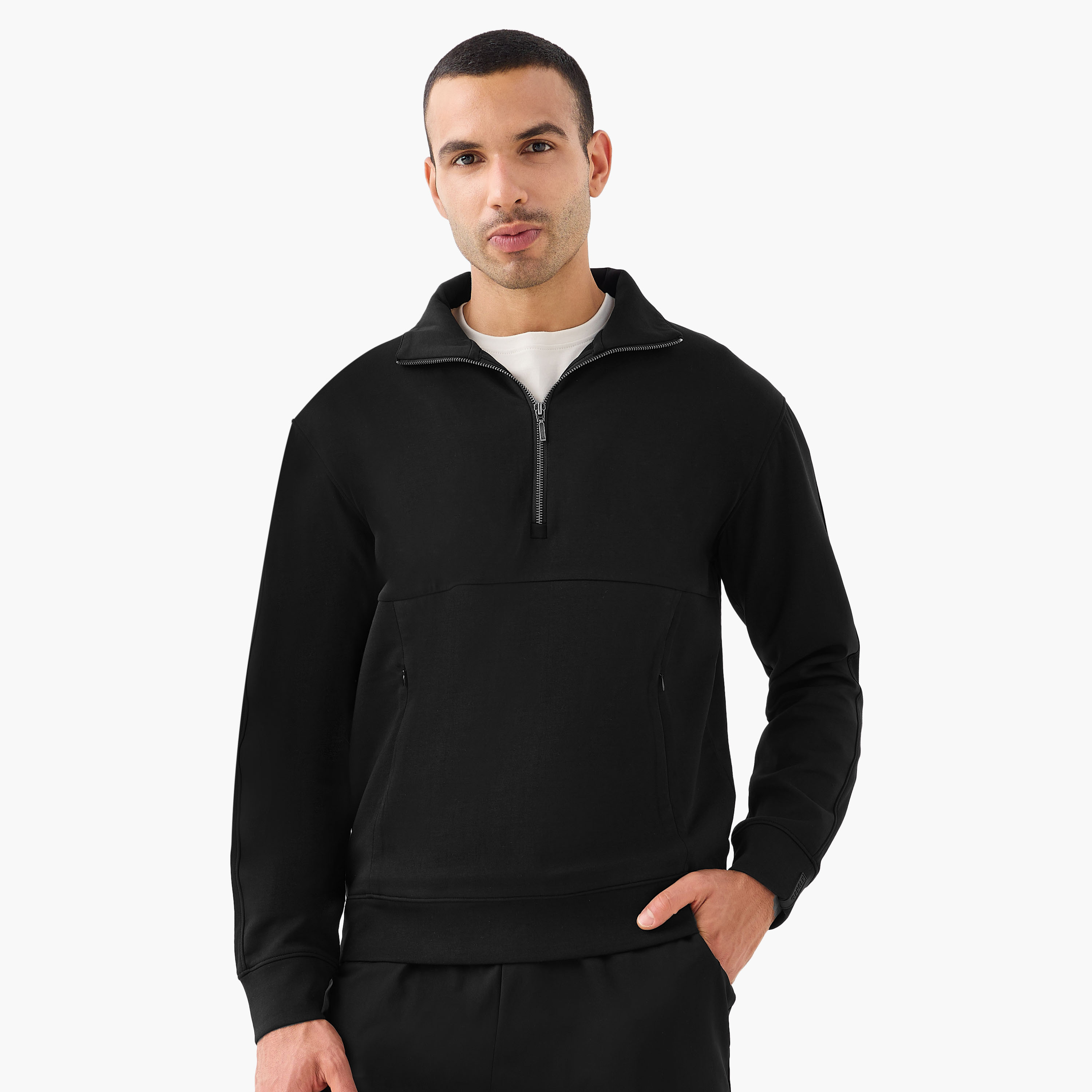 Love Pangolin Men Quarter Zip Sweatshirt-men-winterwear-hoodiesandsweatshirts-image-1