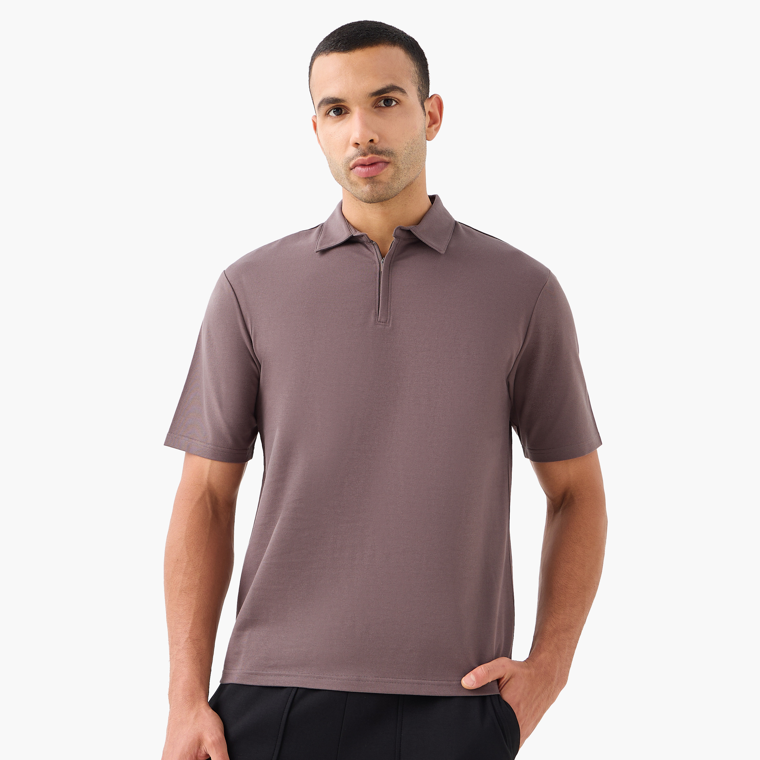 Love Pangolin Men Performance Half Zip Polo T-shirt-men-clothing-tshirtsandpolos-polos-image-1