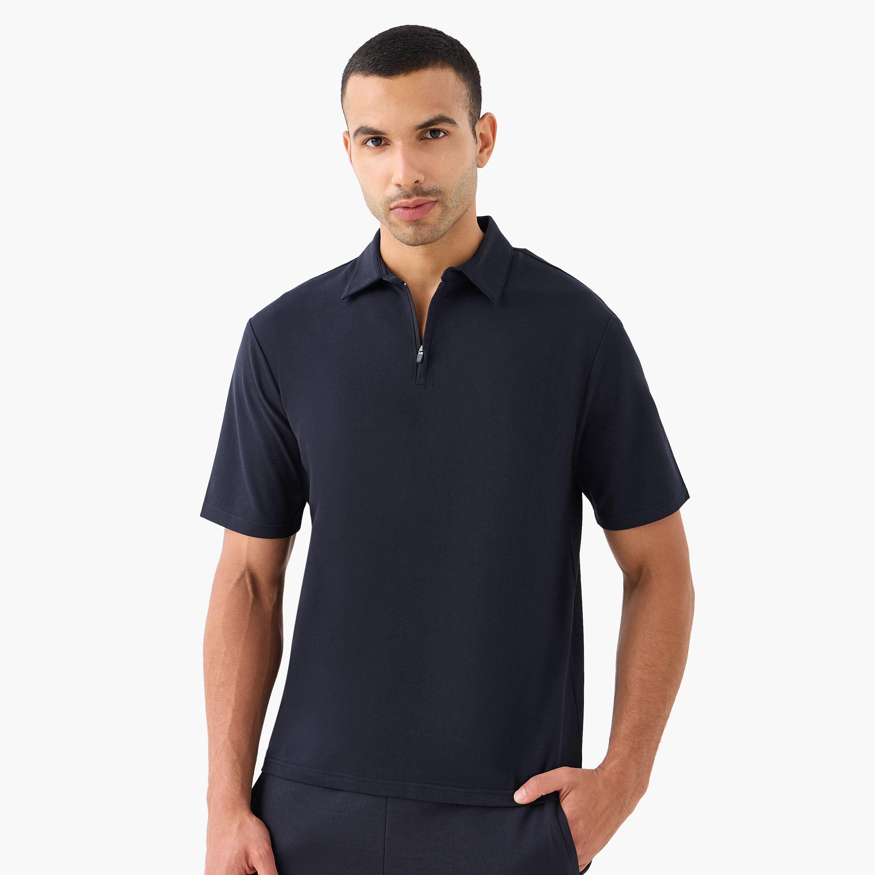 Love Pangolin Men Performance Half Zip Polo T-shirt-men-clothing-tshirtsandpolos-polos-image-1