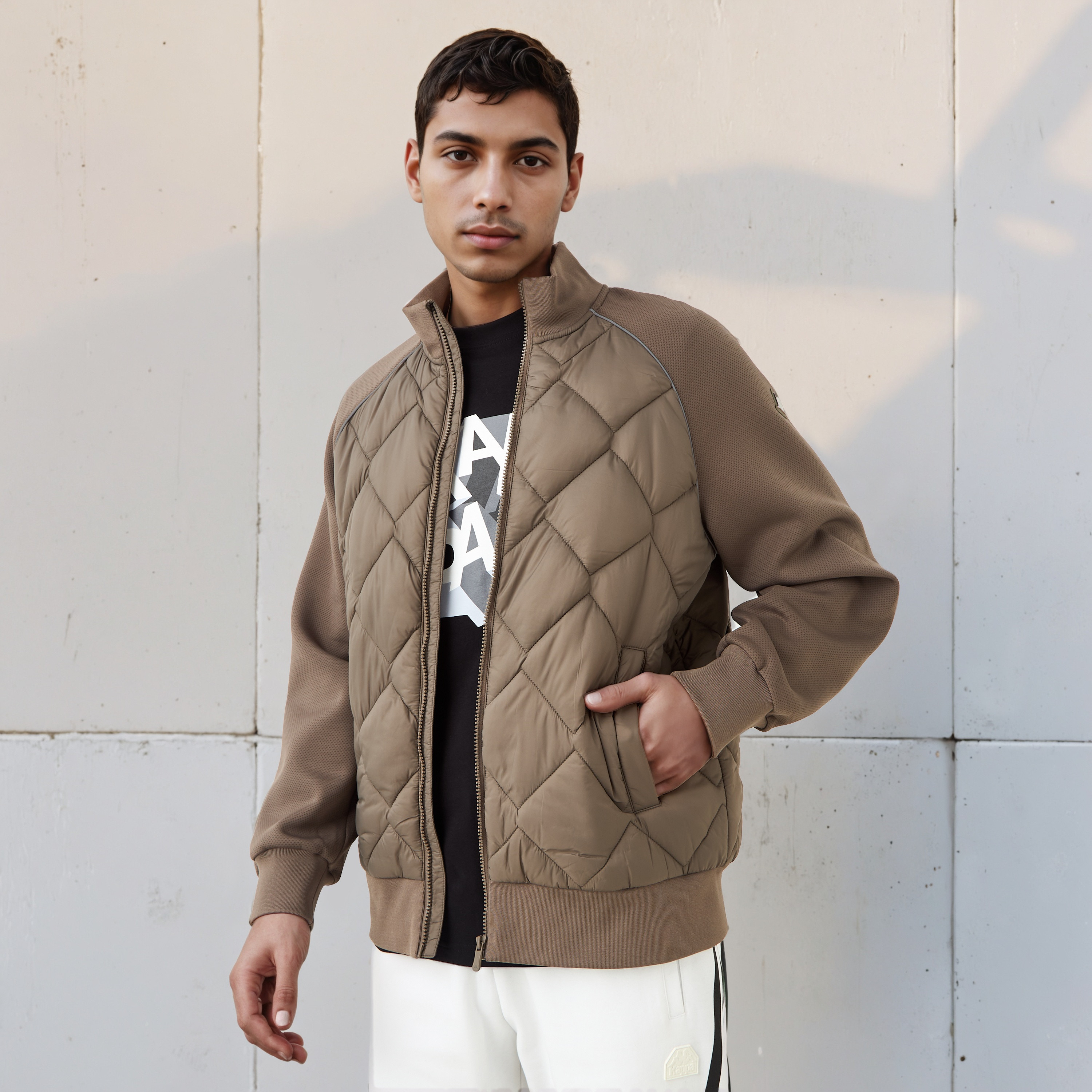 Kappa Men Quilted Zip Closure Jacket-men-clothing-jacketsandblazers-jackets-image-1