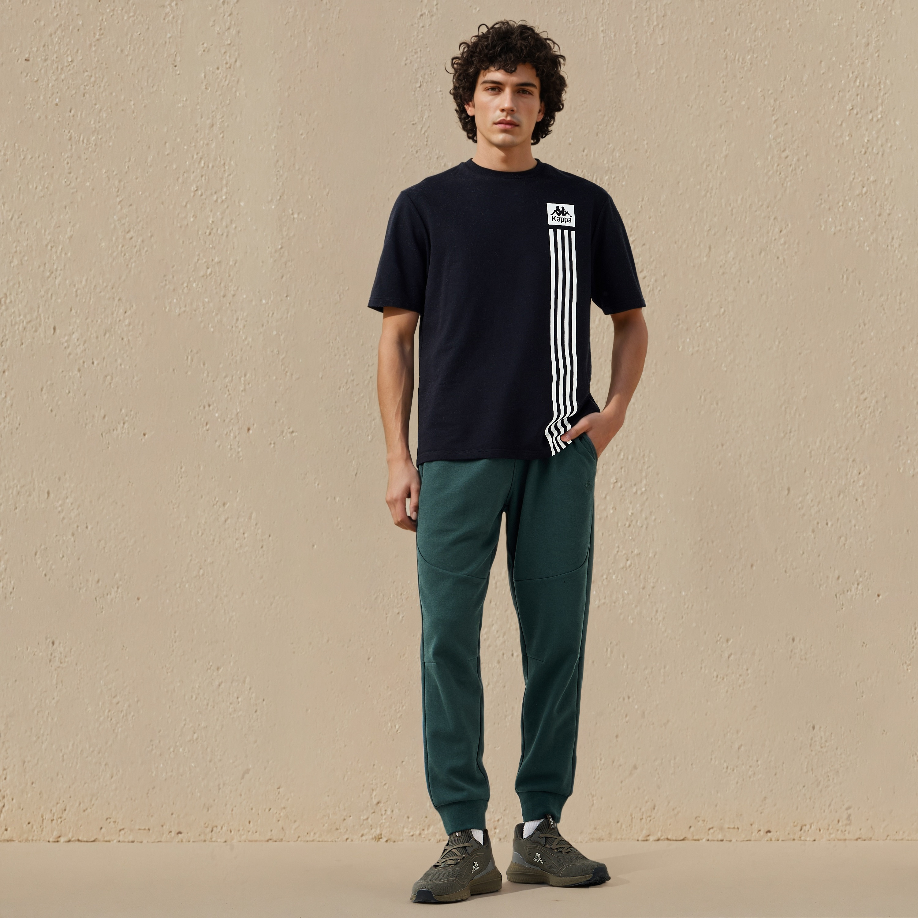 Kappa Men Panelled Drawstring Closure Joggers-men-clothing-sportswearandactivewear-bottoms-joggers-image-2
