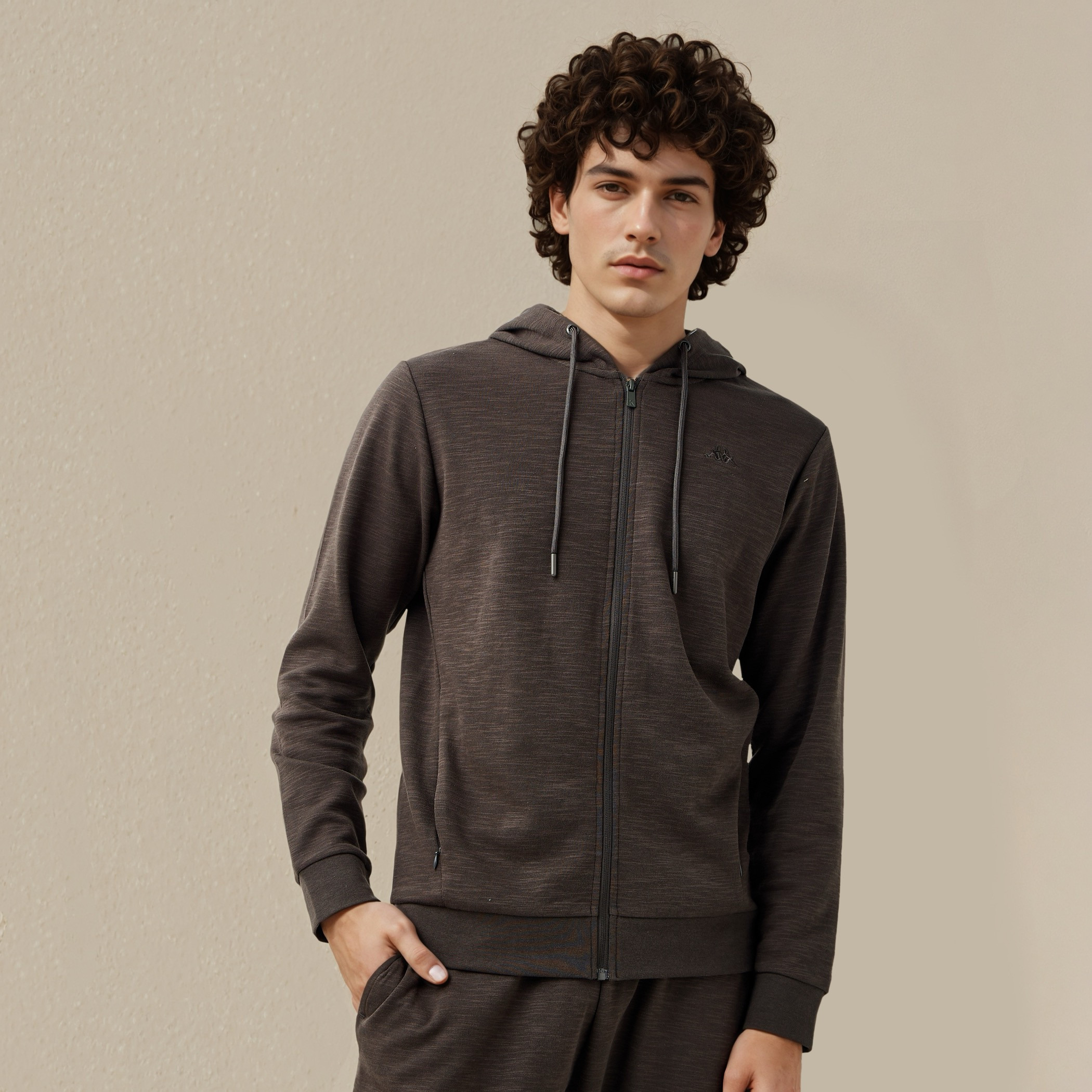Kappa Men Essential Textured Hoodie-men-winterwear-hoodiesandsweatshirts-image-1