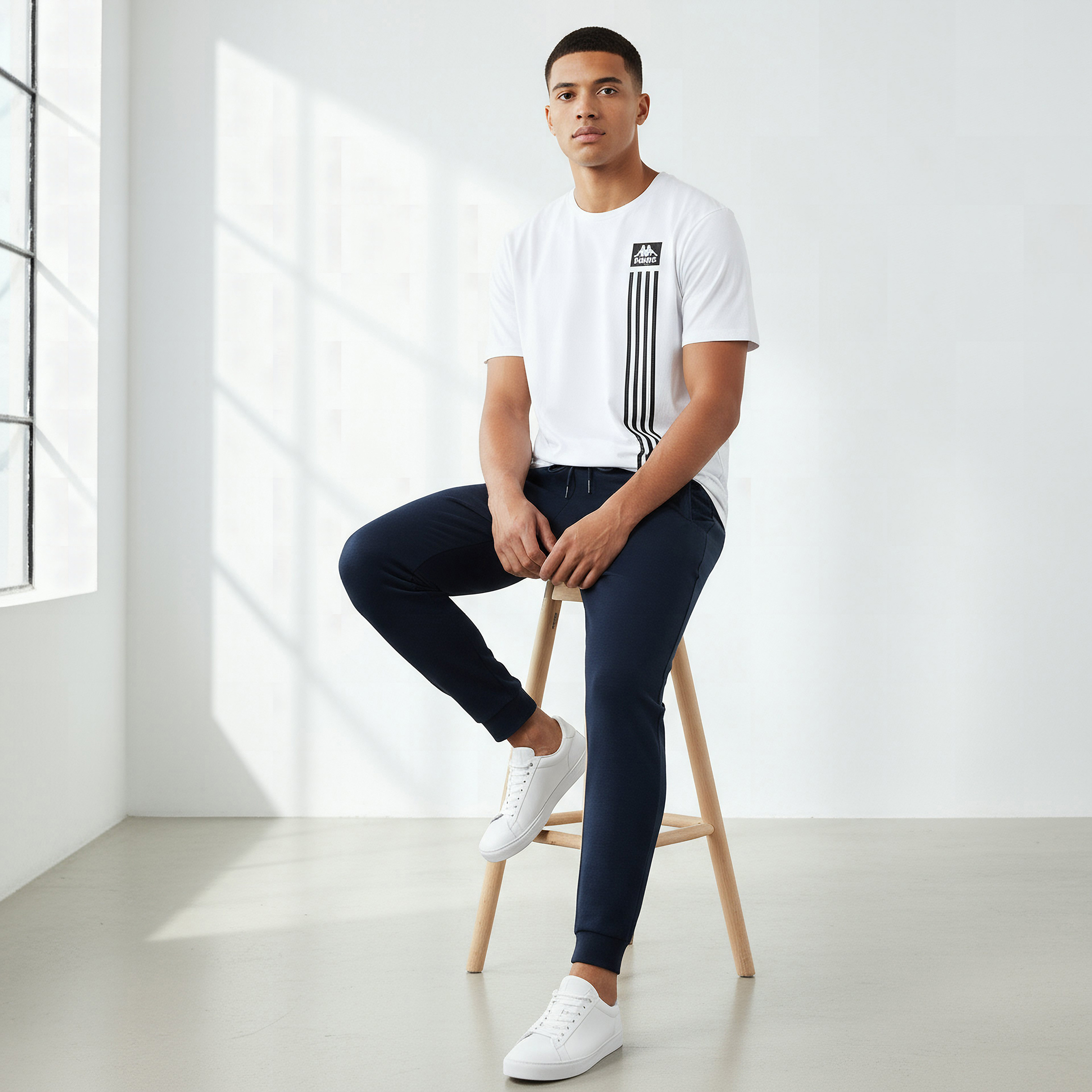 بنطلون رياضي رجالي أساسي برباط إغلاق من كابا-men-clothing-sportswearandactivewear-bottoms-joggers-image-5