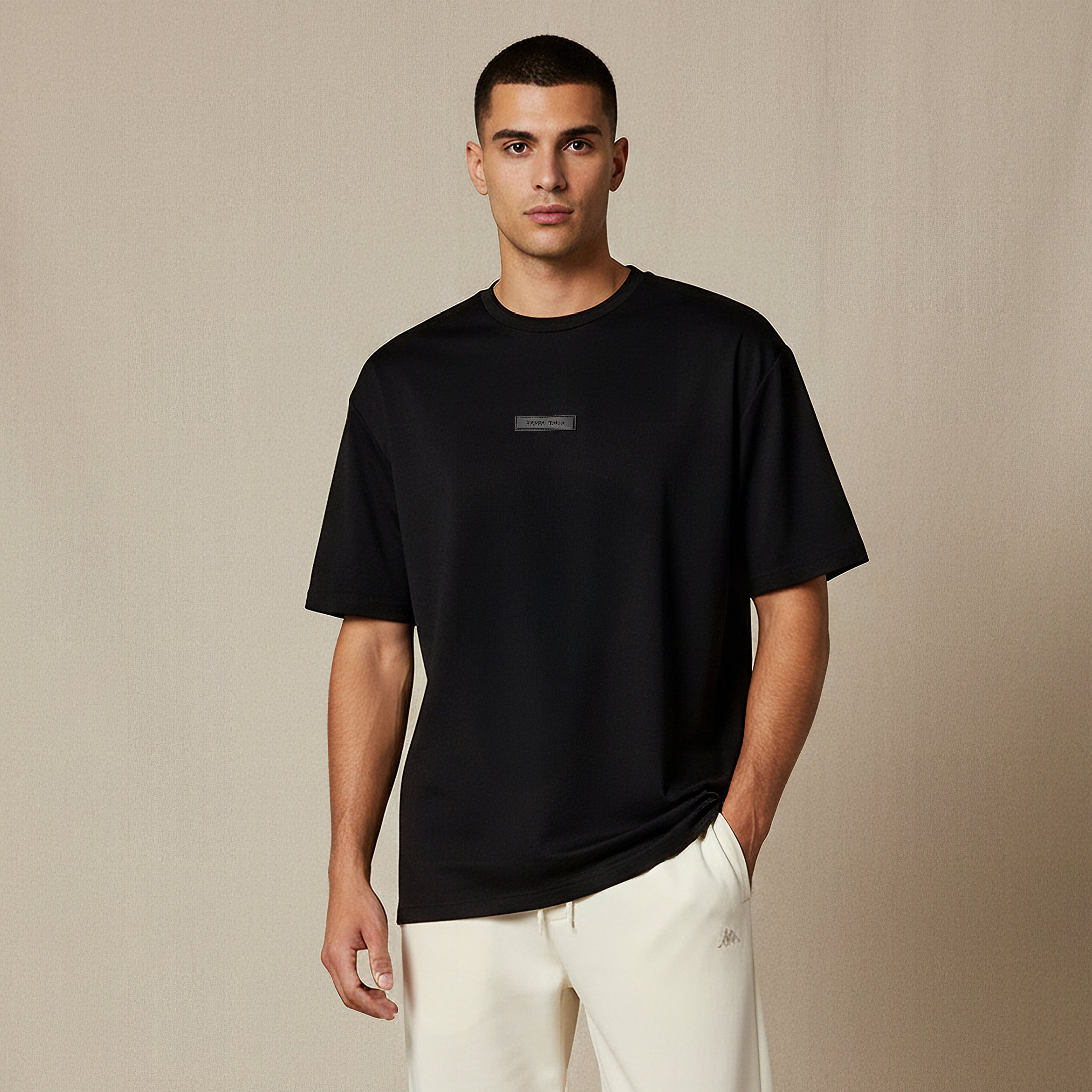 Kappa Men Regular Fit Crew Neck Short Sleeve Logo Applique T-shirt-men-clothing-sportswearandactivewear-tshirtsandpolos-image-1